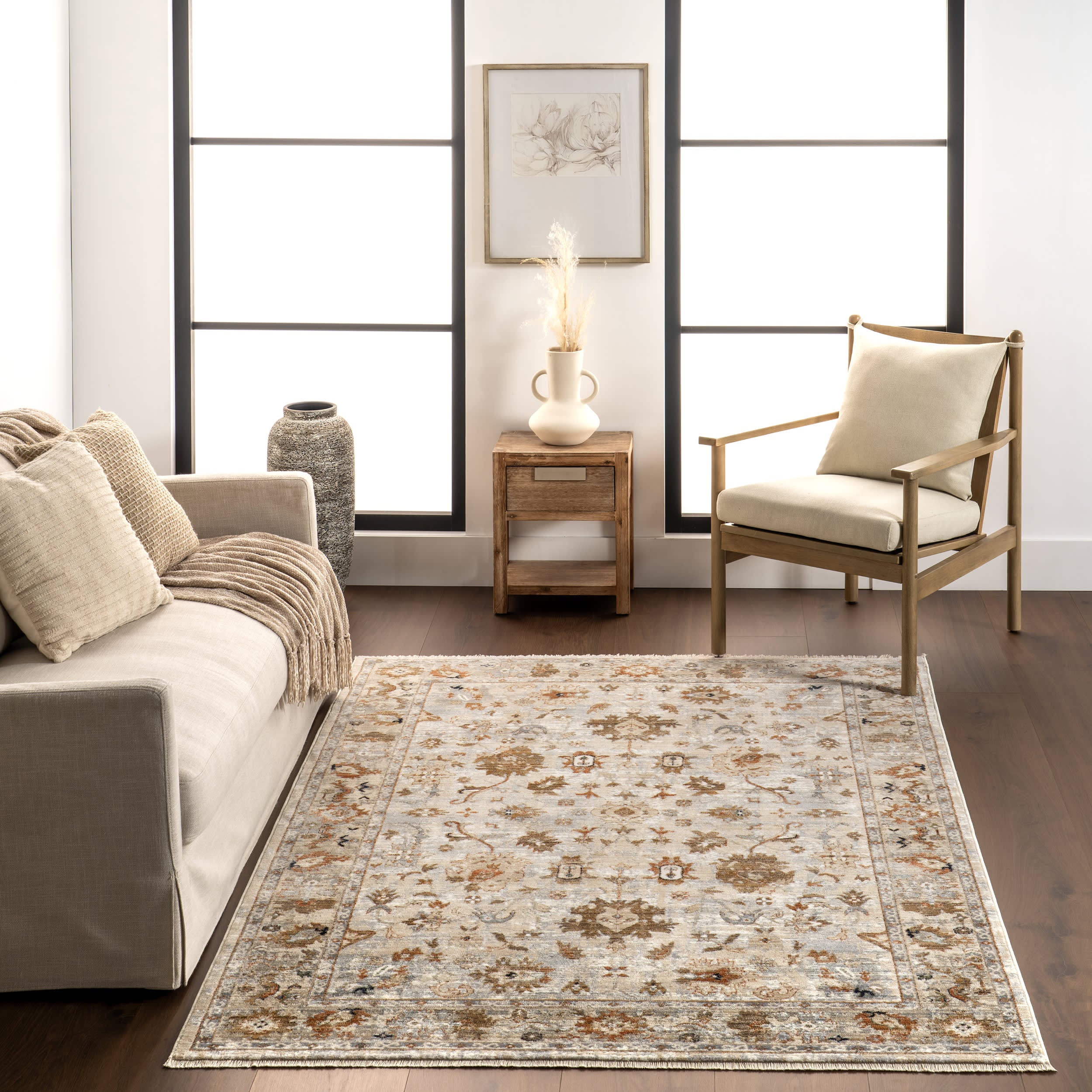 Harlee Vintage Floral Rug | Ivory - Image 4