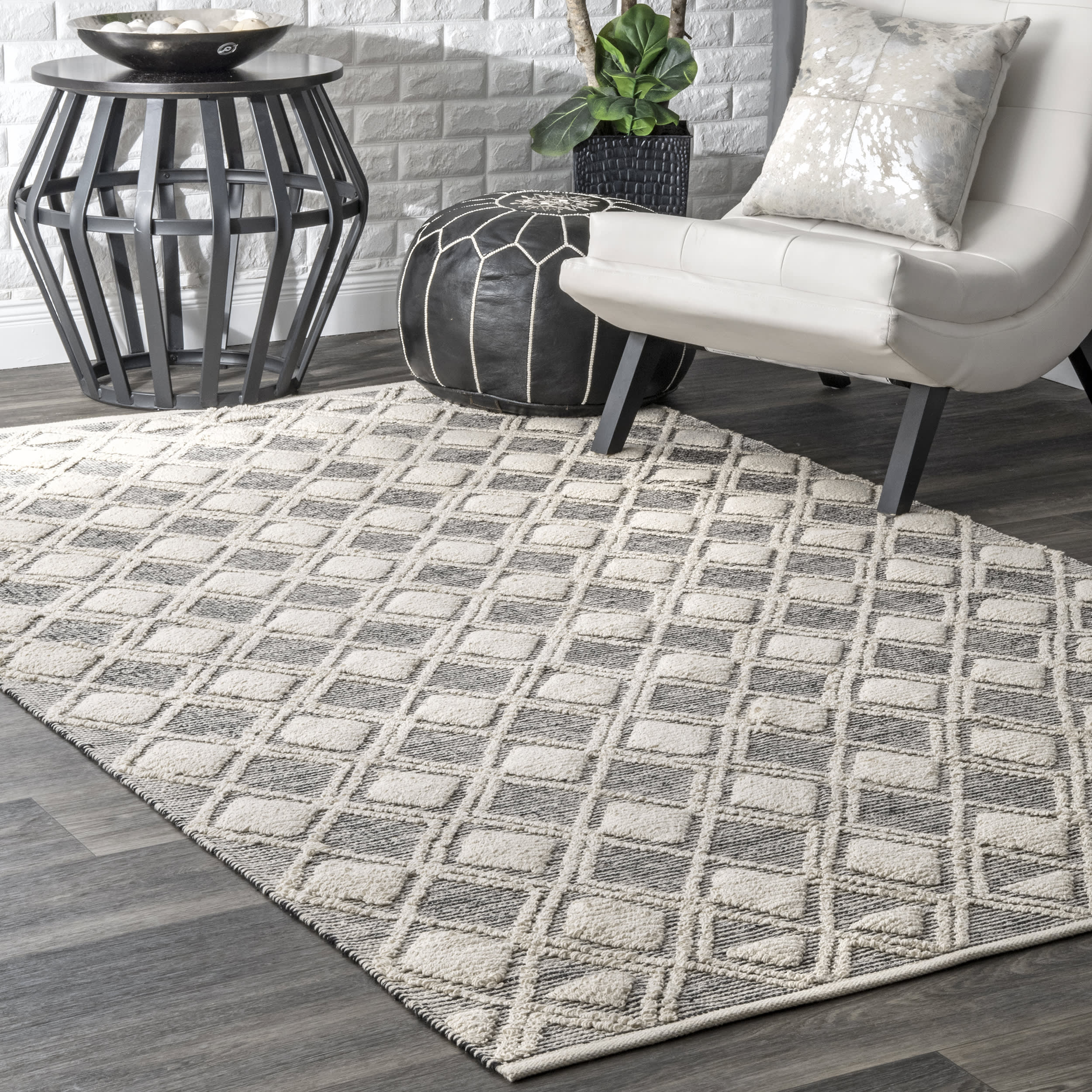 Harlequin Trellis Rug | Ivory - Image 2