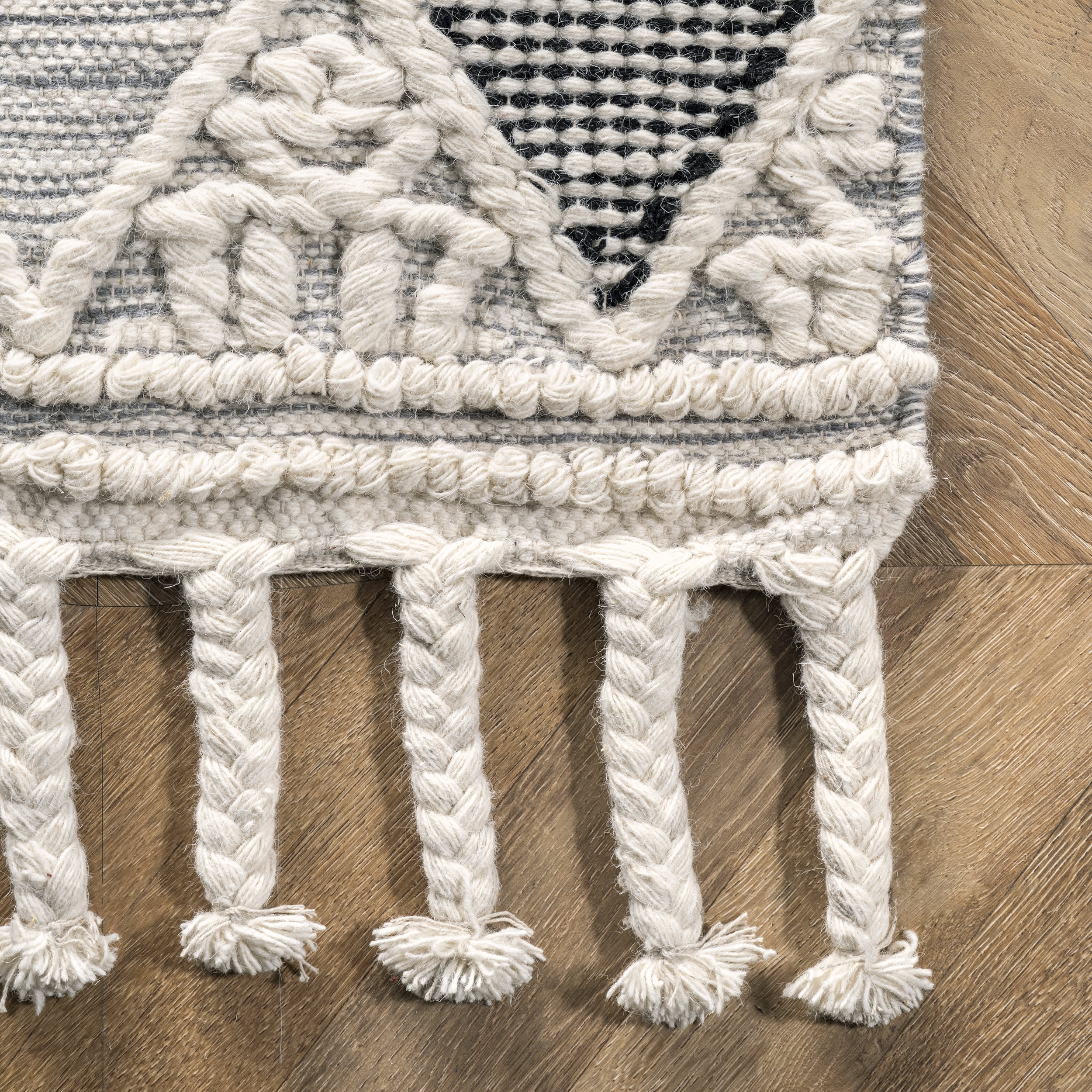 Harlequined Tiles Rug | Ivory - Image 3