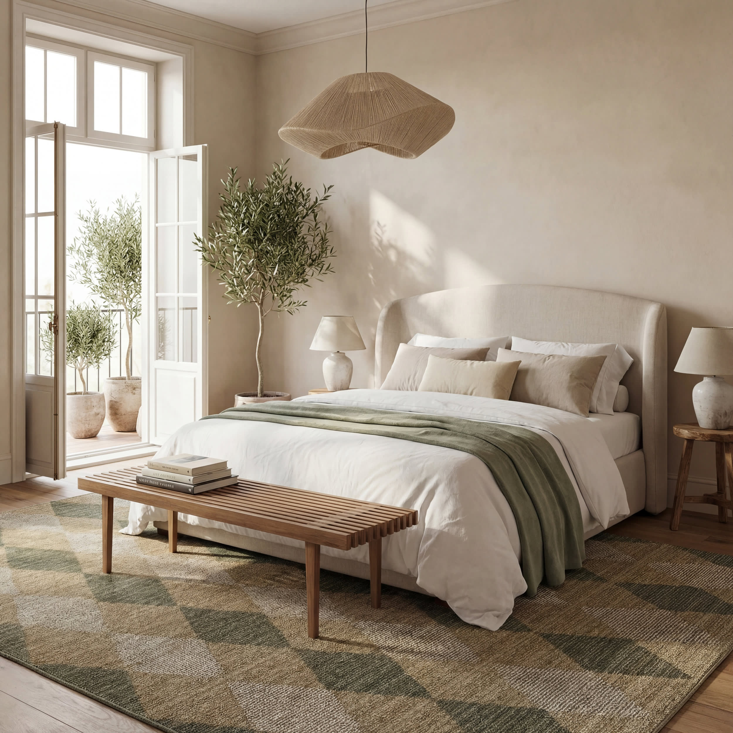 Harlex Mid Century Diamond Rug | Green - Image 10