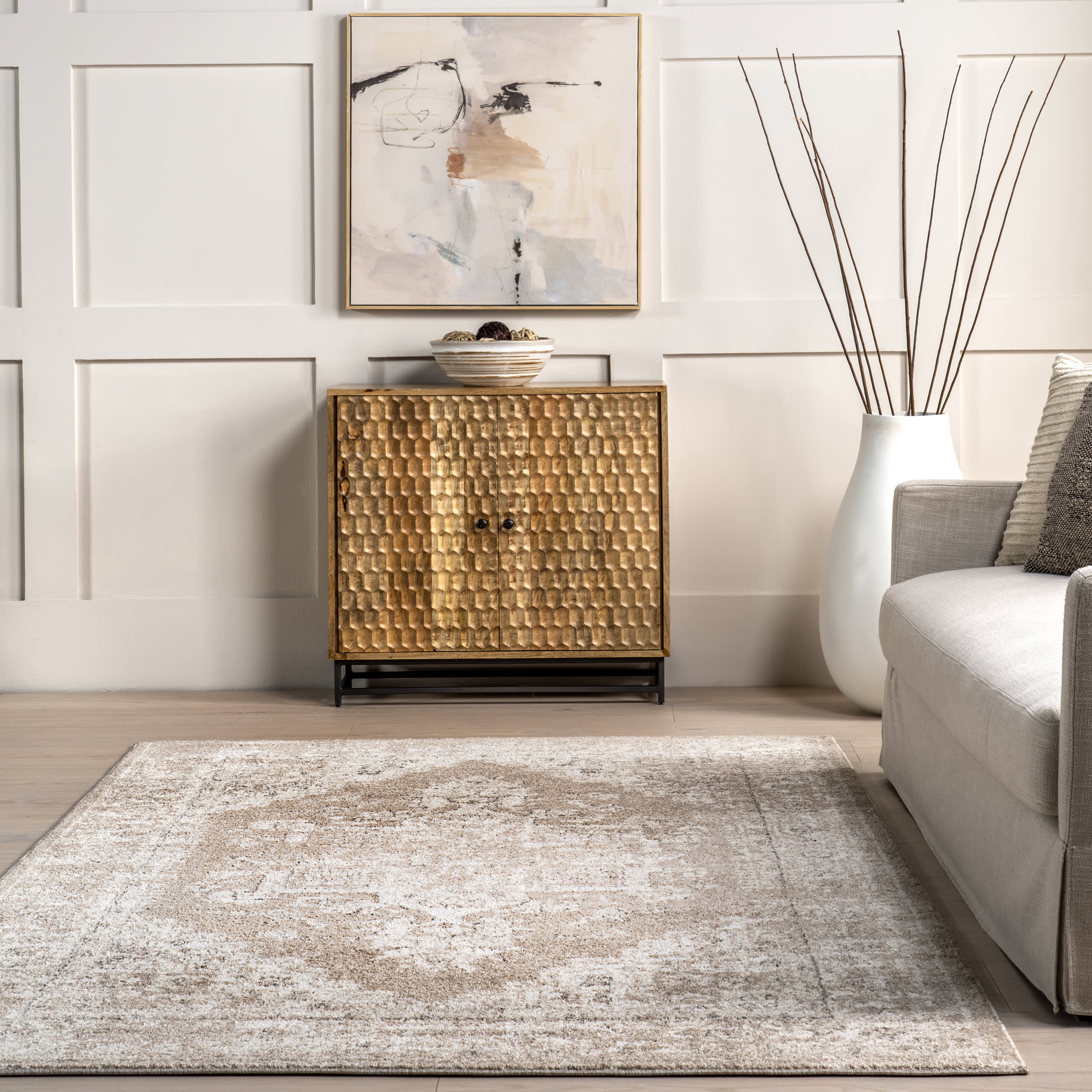 Harley Vintage Medallion Rug | Beige - Image 4