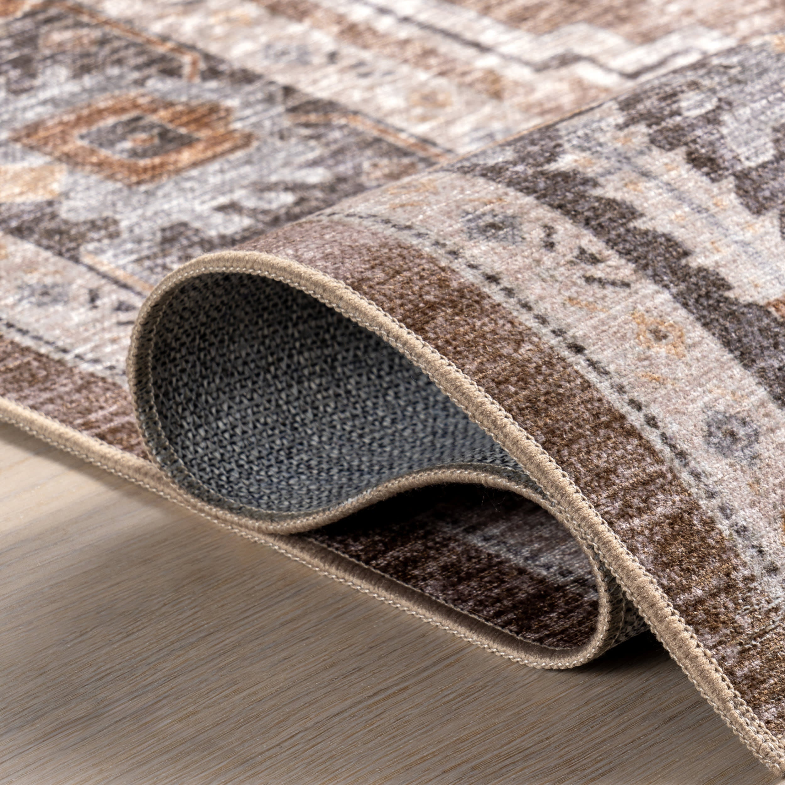 Harmoni Medallion Spill Proof Washable Rug | Brown - Image 9