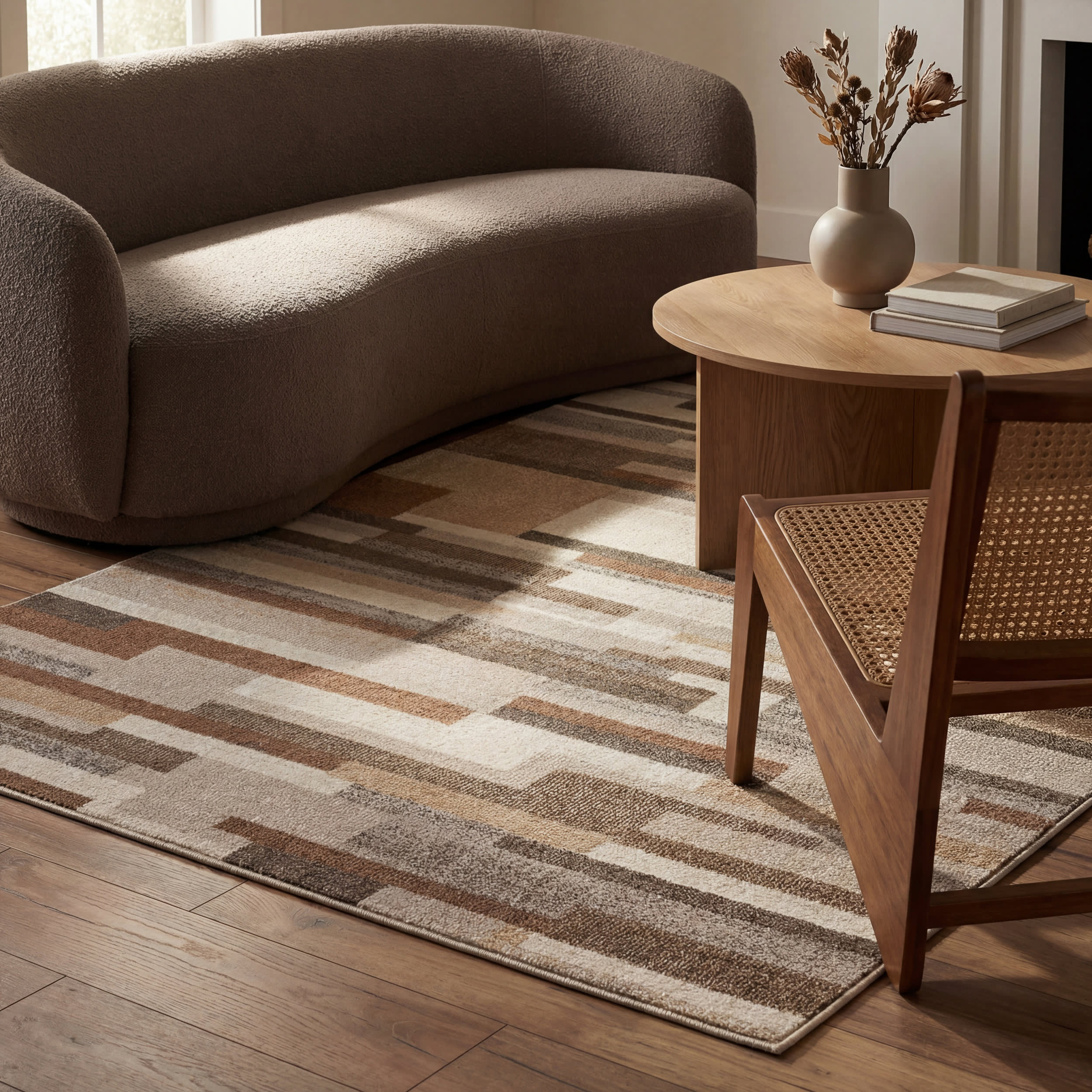 Harrah Rustic Abstract Washable Rug | Tan - Image 5