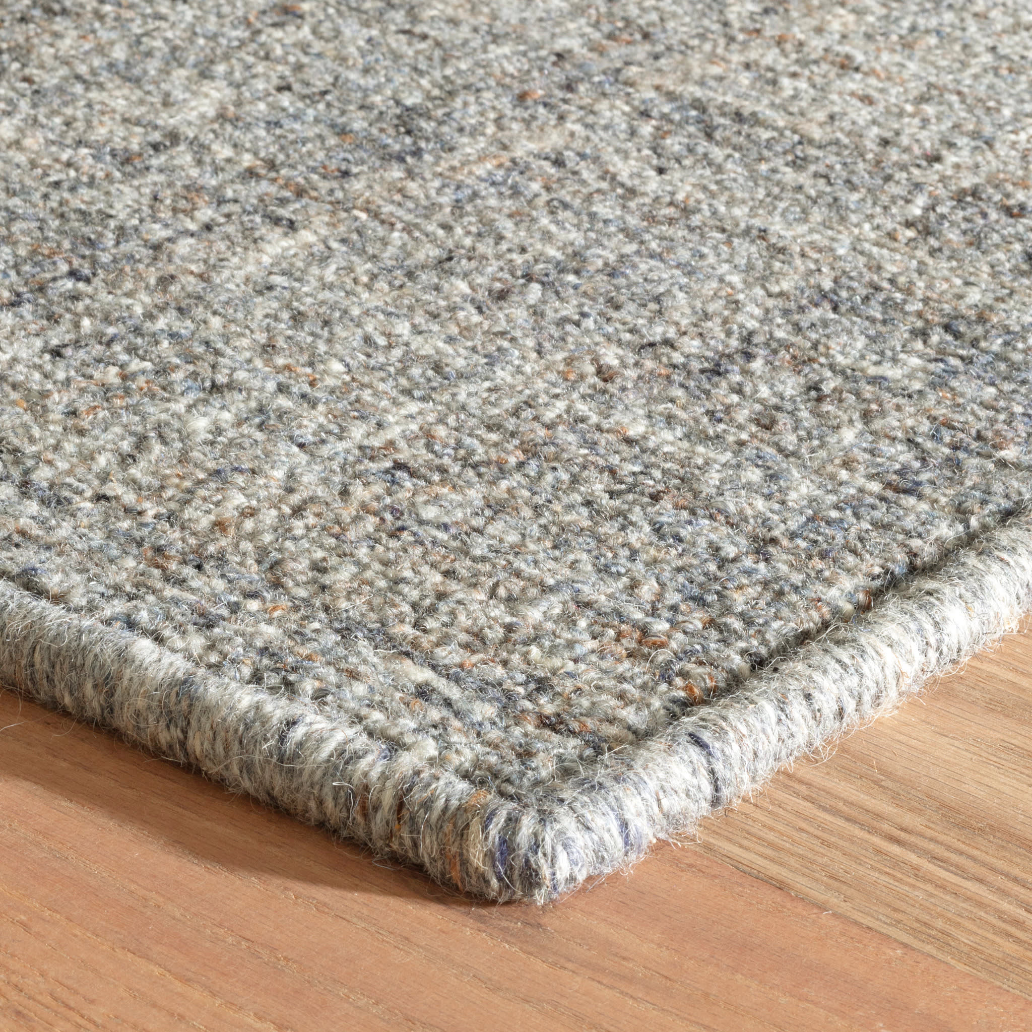 Harris Hand Micro Hooked Wool Custom Rug | Blue/Brown - Image 3