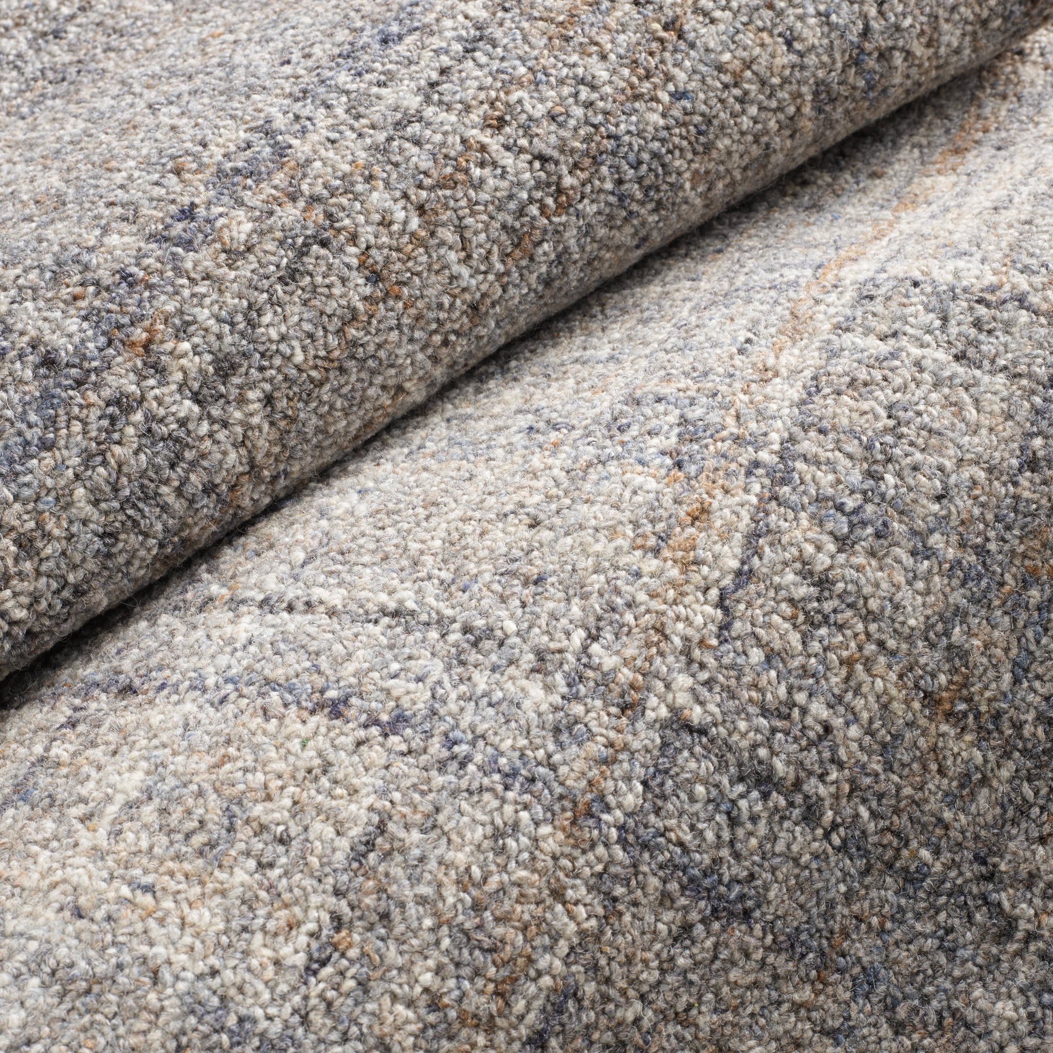 Harris Hand Micro Hooked Wool Rug | Blue/Brown - Image 5
