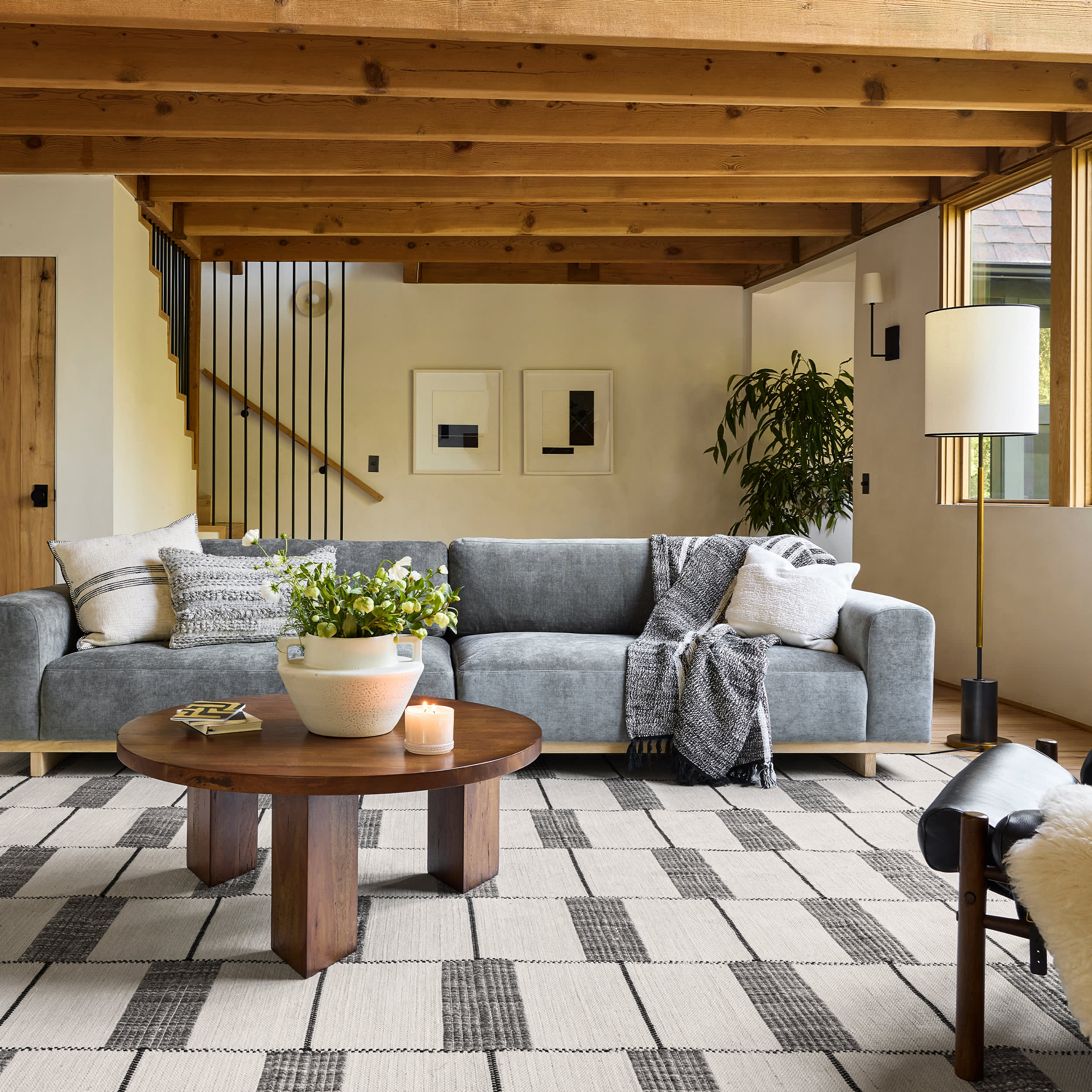 Harvey Geometric Flatweave Rug | Ivory - Image 2