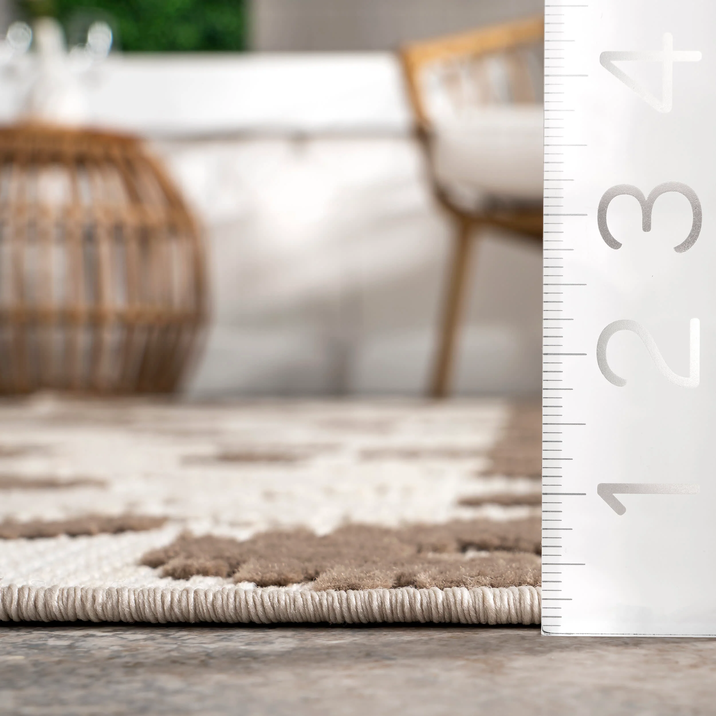 Hatched Trellis Indoor/Outdoor Rug | Beige - Image 5