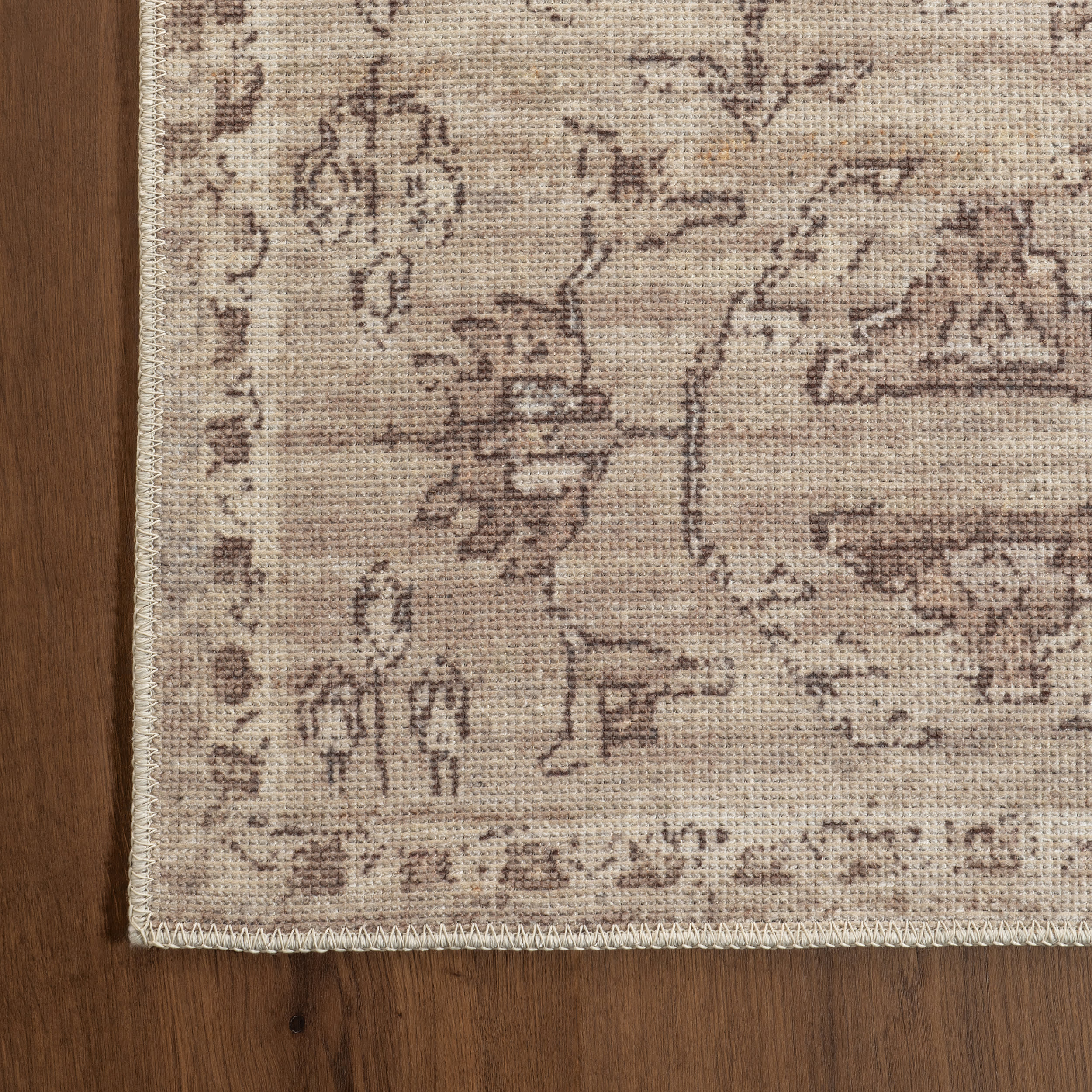 Hattie Medallion Washable Rug | Beige - Image 3
