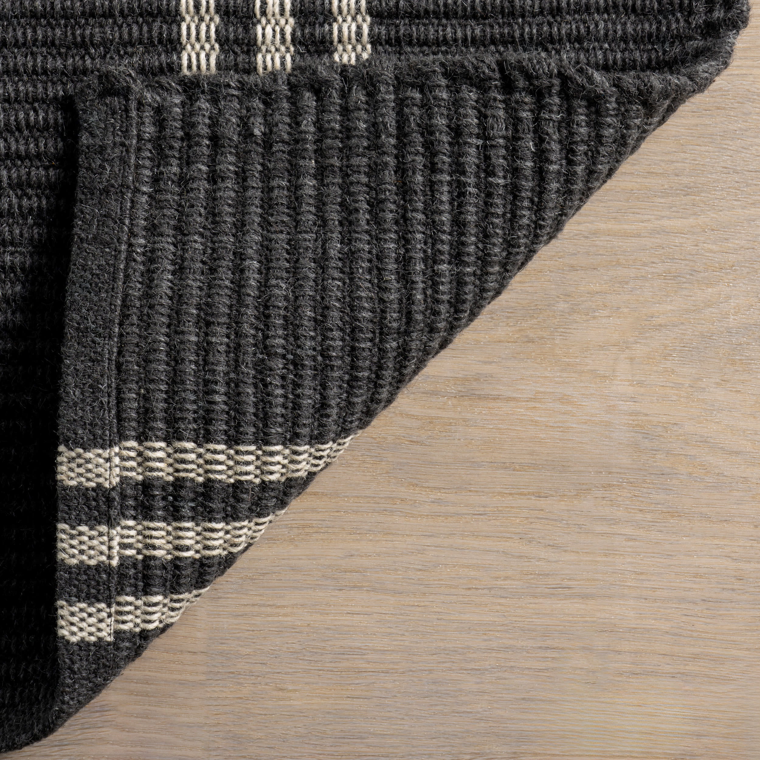Hawthorn Striped Wool Rug | Charcoal - Image 6