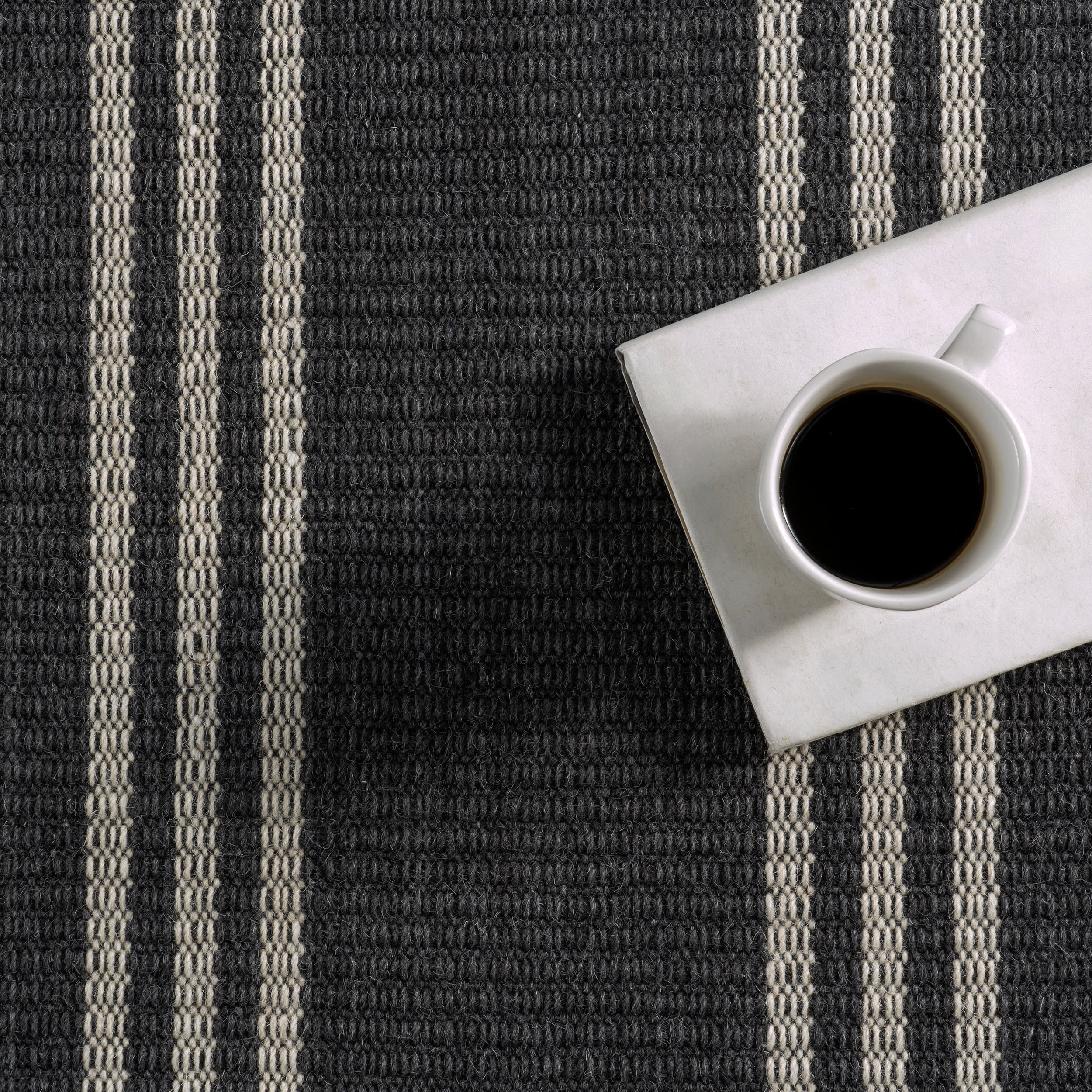 Hawthorn Striped Wool Rug | Charcoal - Image 7