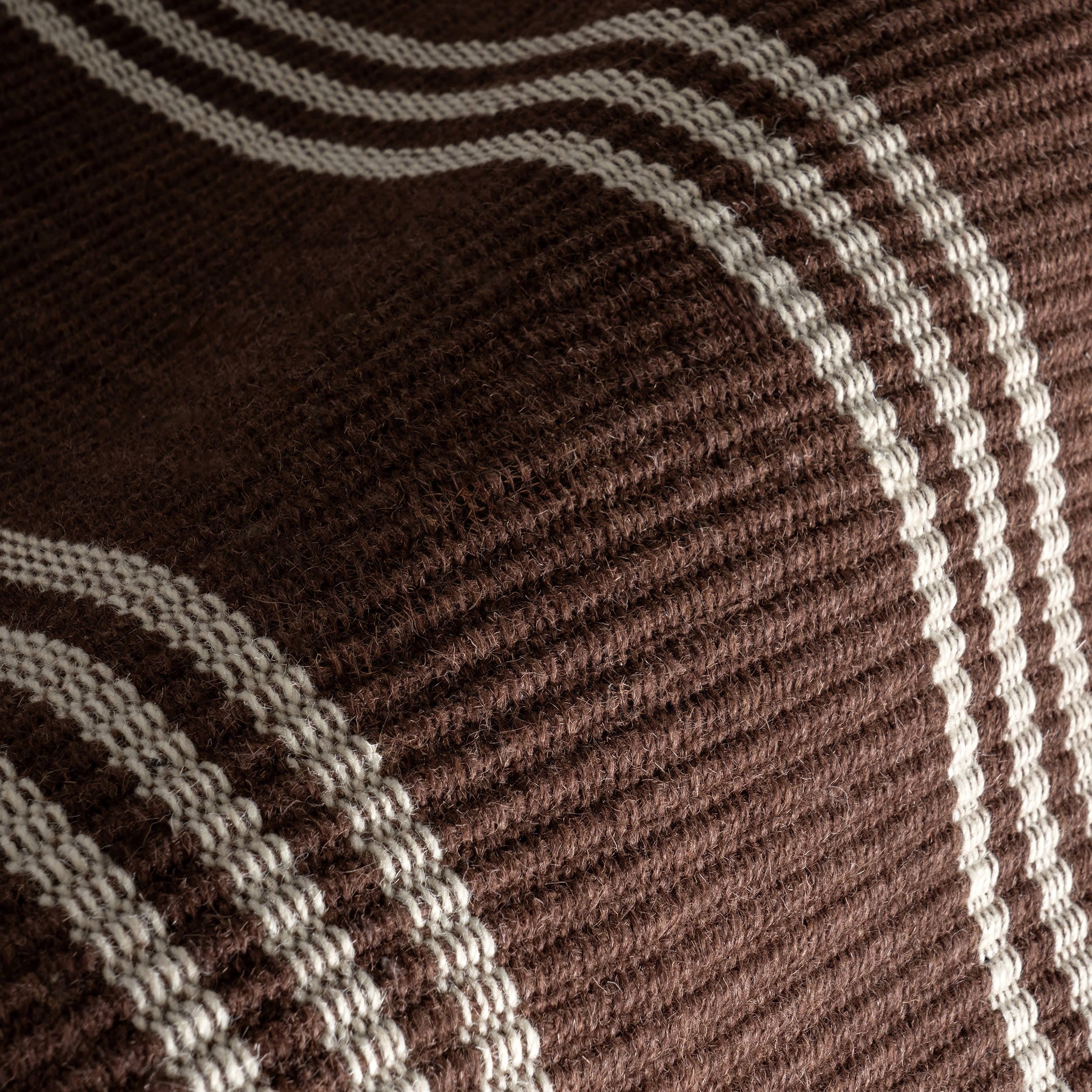 Hawthorn Striped Wool Rug | Dark Brown - Image 3