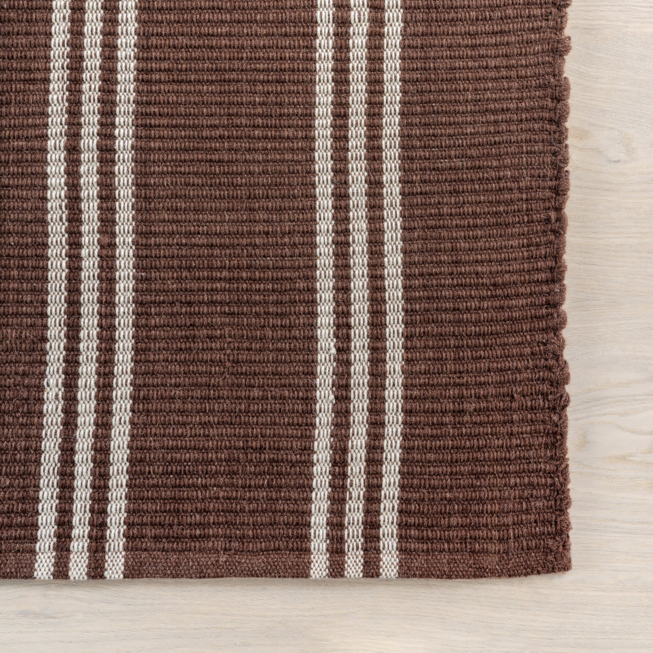 Hawthorn Striped Wool Rug | Dark Brown - Image 4
