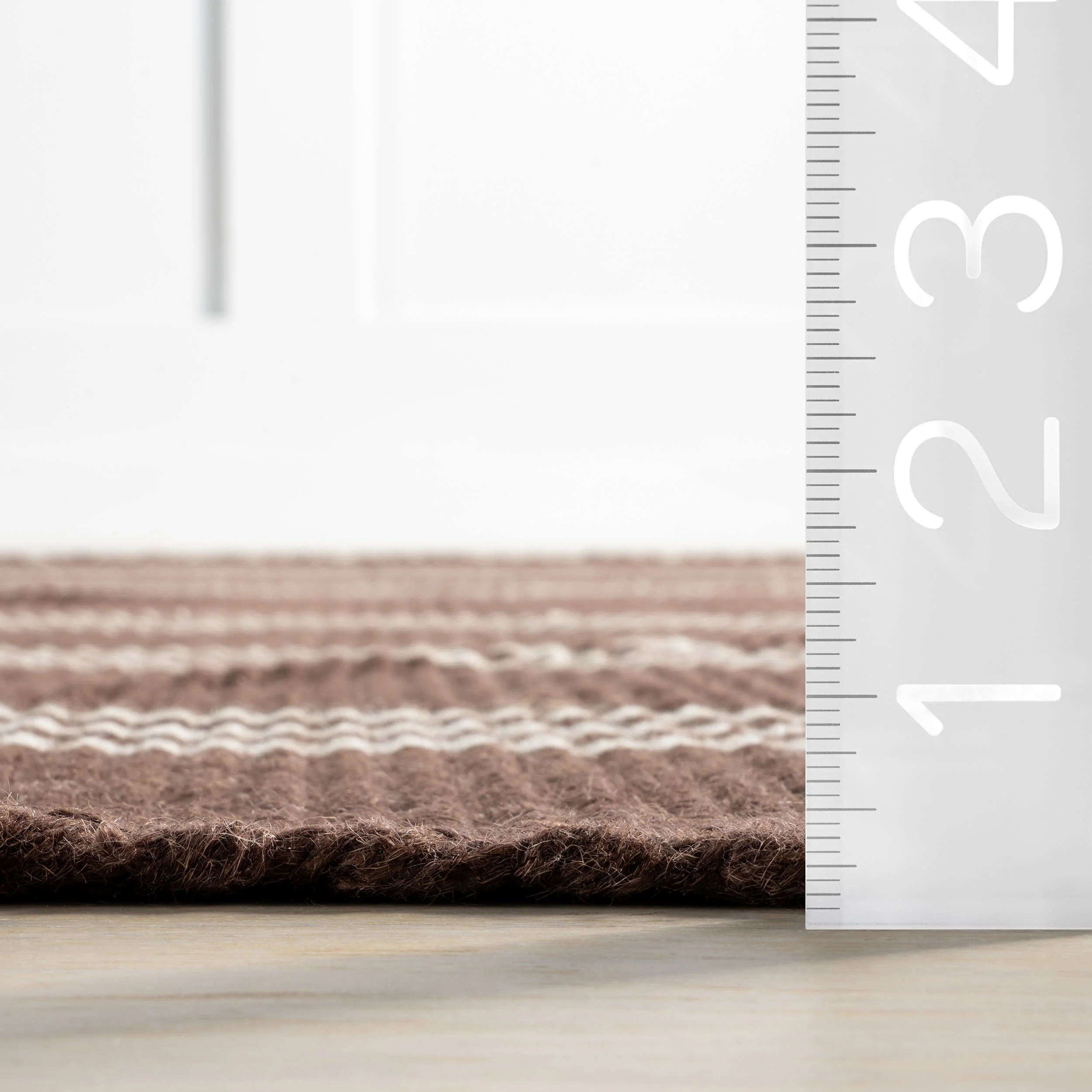 Hawthorn Striped Wool Rug | Dark Brown - Image 5