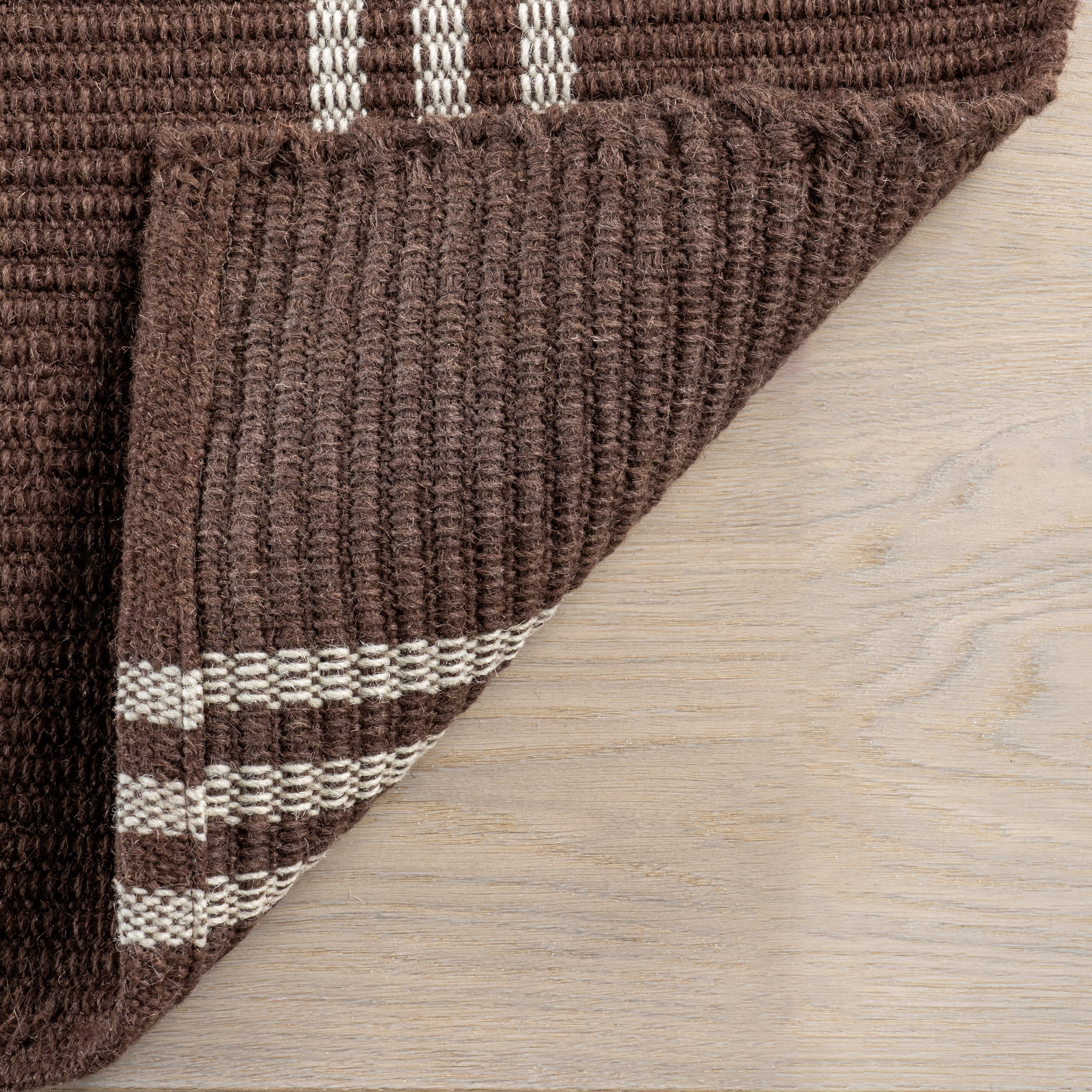 Hawthorn Striped Wool Rug | Dark Brown - Image 6