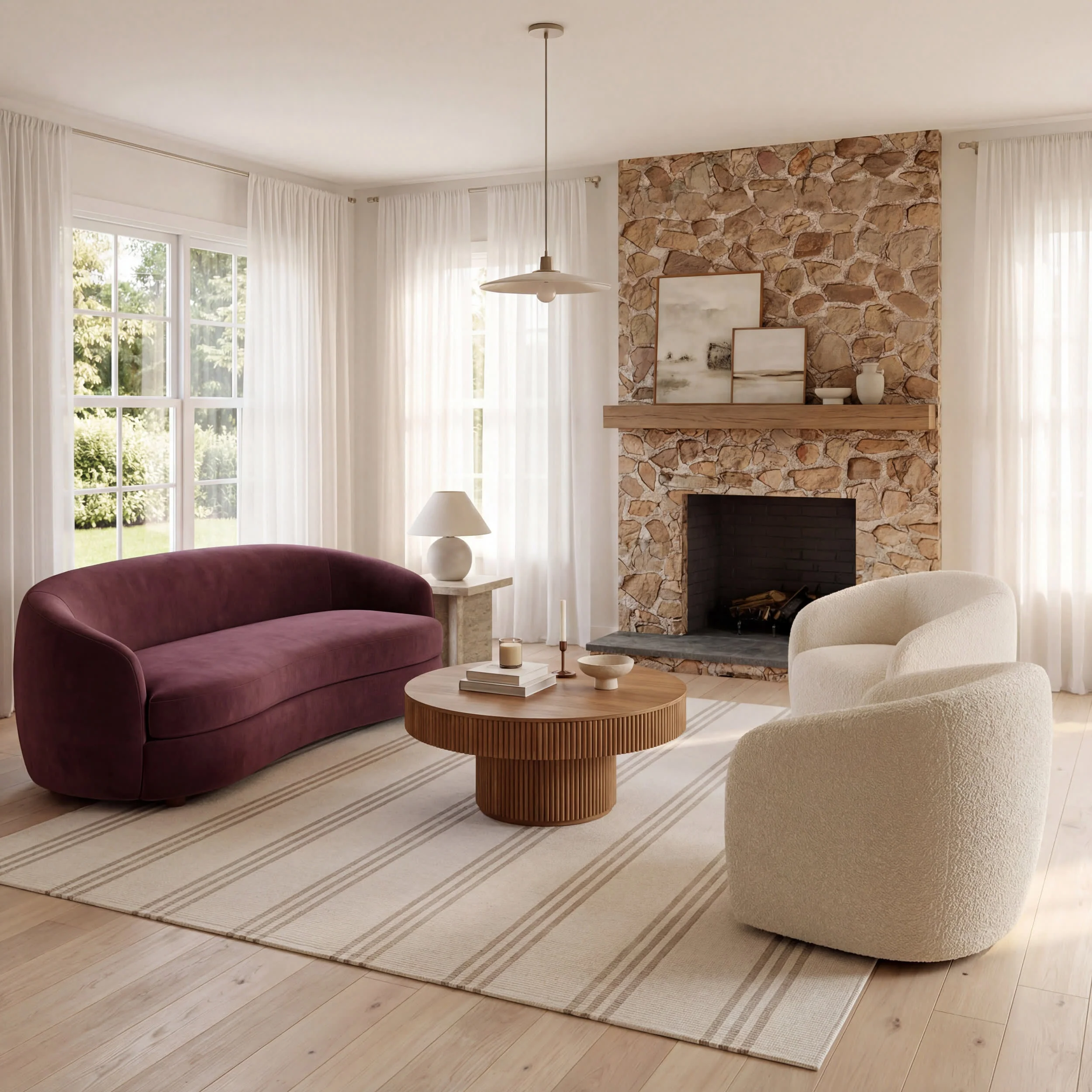 Hawthorn Striped Wool Rug | Ivory - Image 2