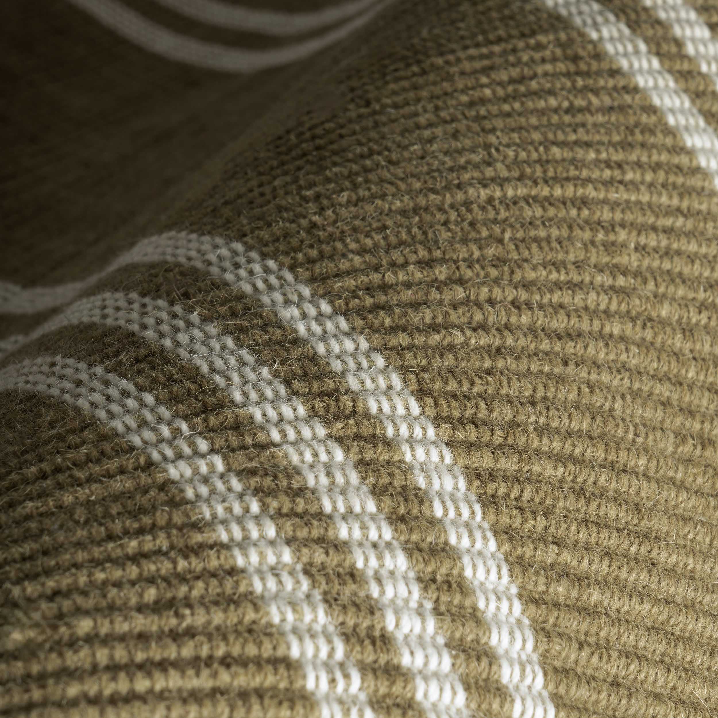 Hawthorn Striped Wool Rug | Olive Green - Image 3