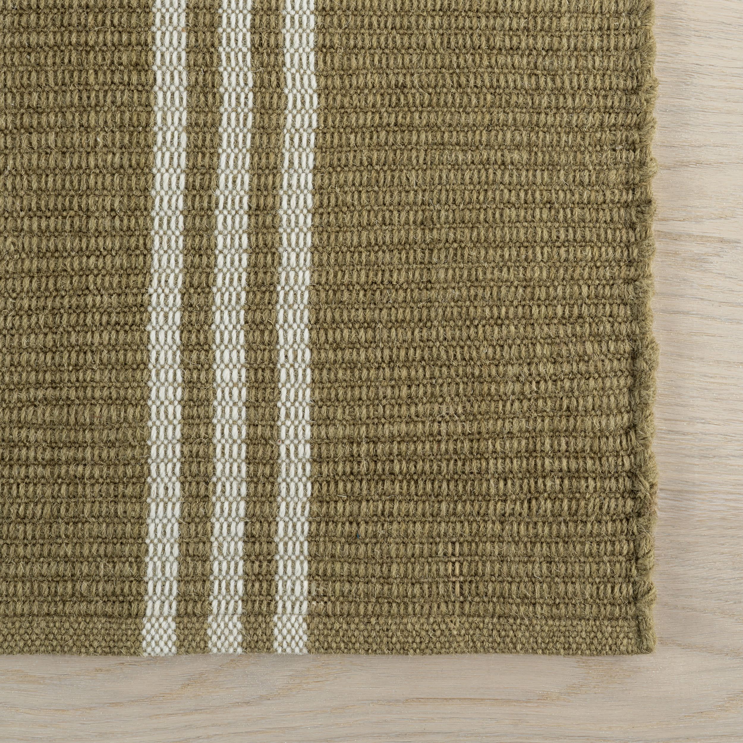 Hawthorn Striped Wool Rug | Olive Green - Image 4