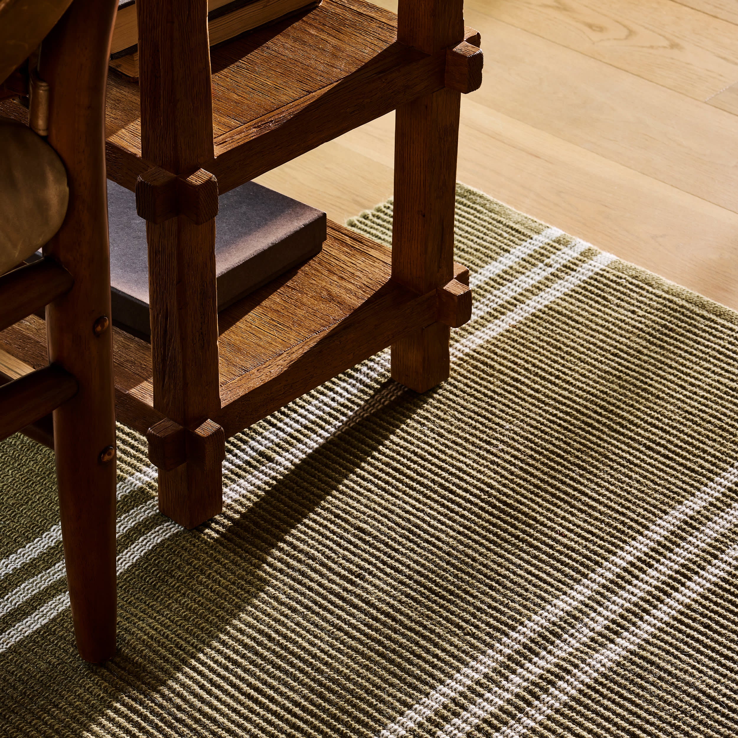 Hawthorn Striped Wool Rug | Olive Green - Image 5
