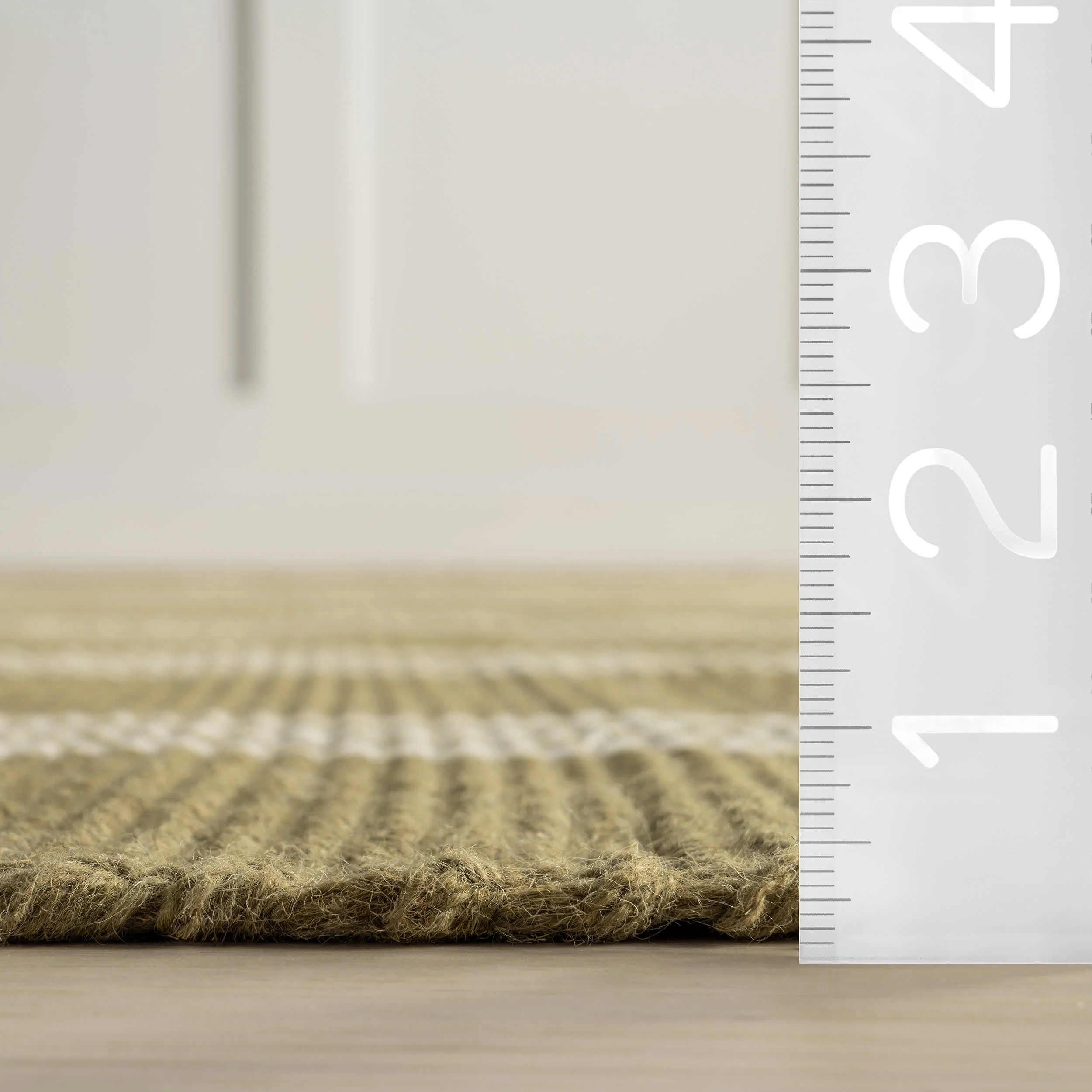 Hawthorn Striped Wool Rug | Olive Green - Image 6