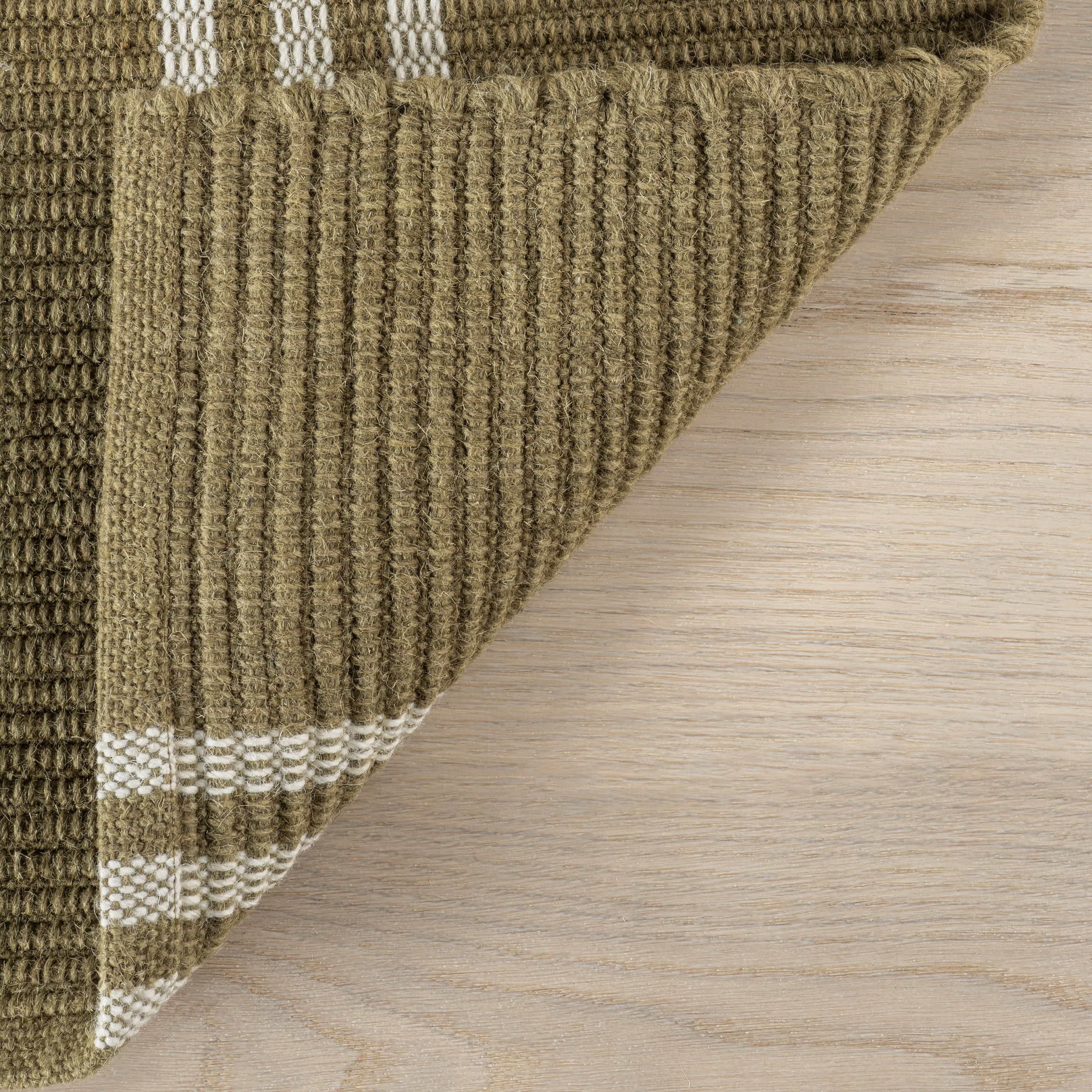 Hawthorn Striped Wool Rug | Olive Green - Image 7