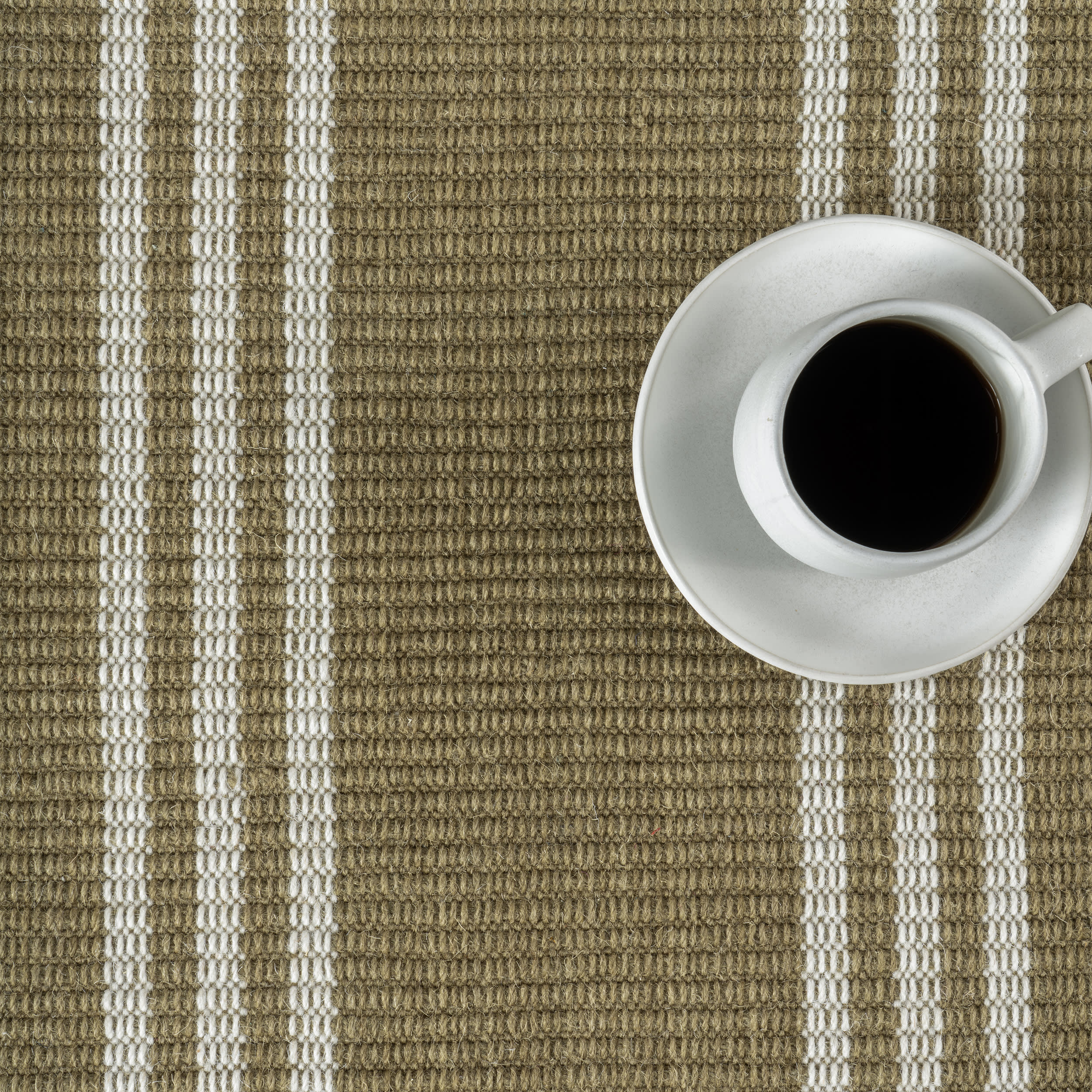 Hawthorn Striped Wool Rug | Olive Green - Image 8