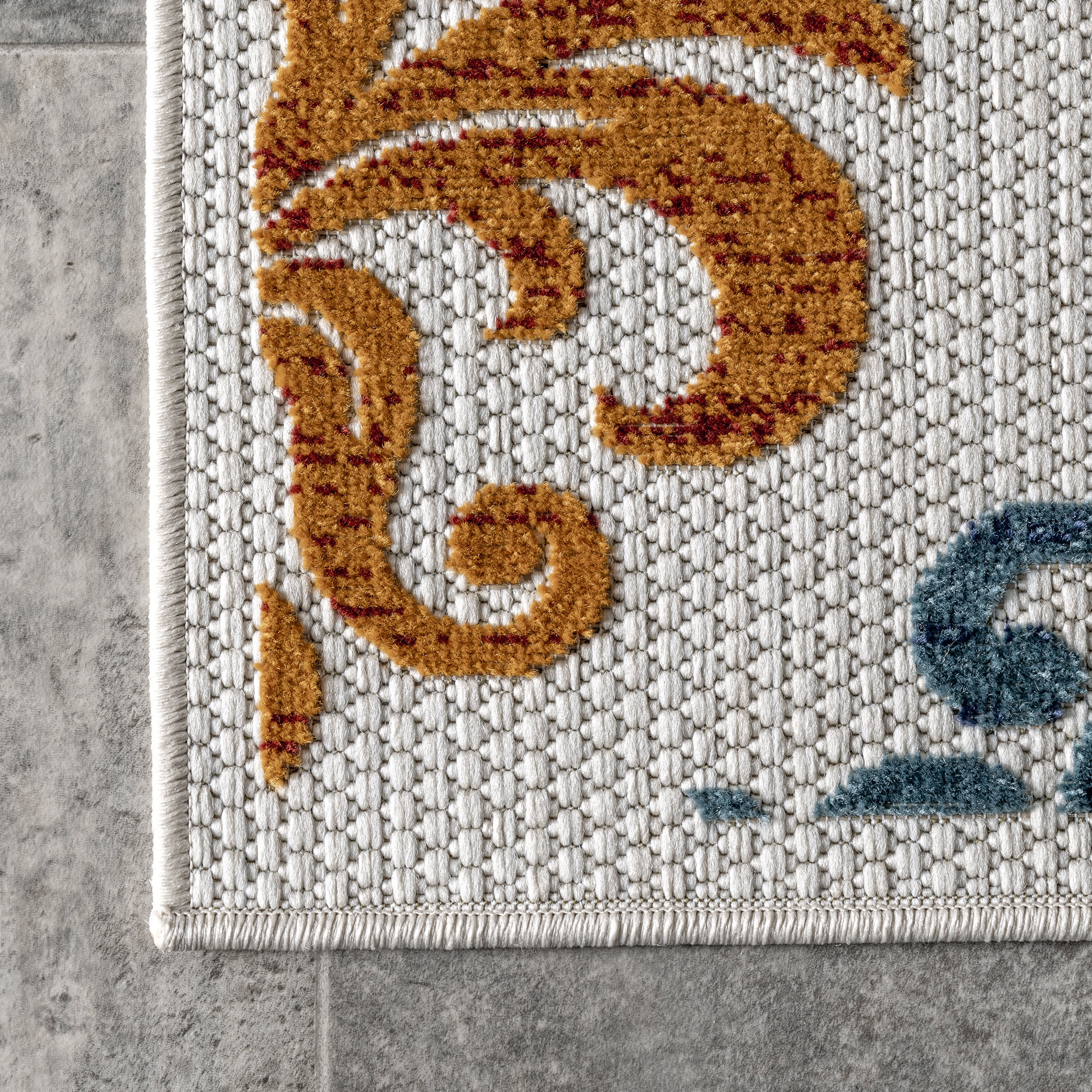 Hayden Damask Indoor/Outdoor Rug | Multicolor - Image 3