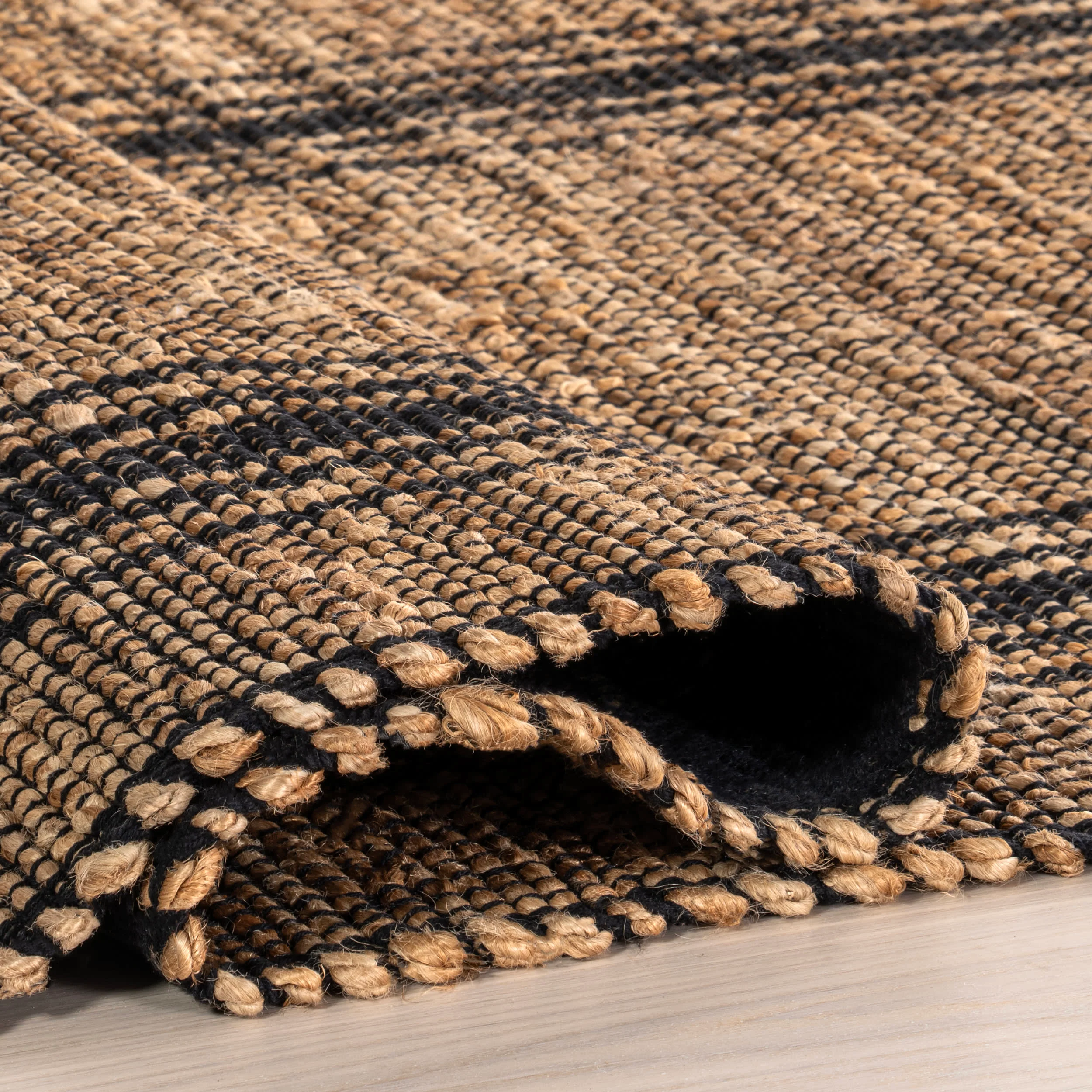 Hayes Striped Braided Jute Rug | Natural - Image 8