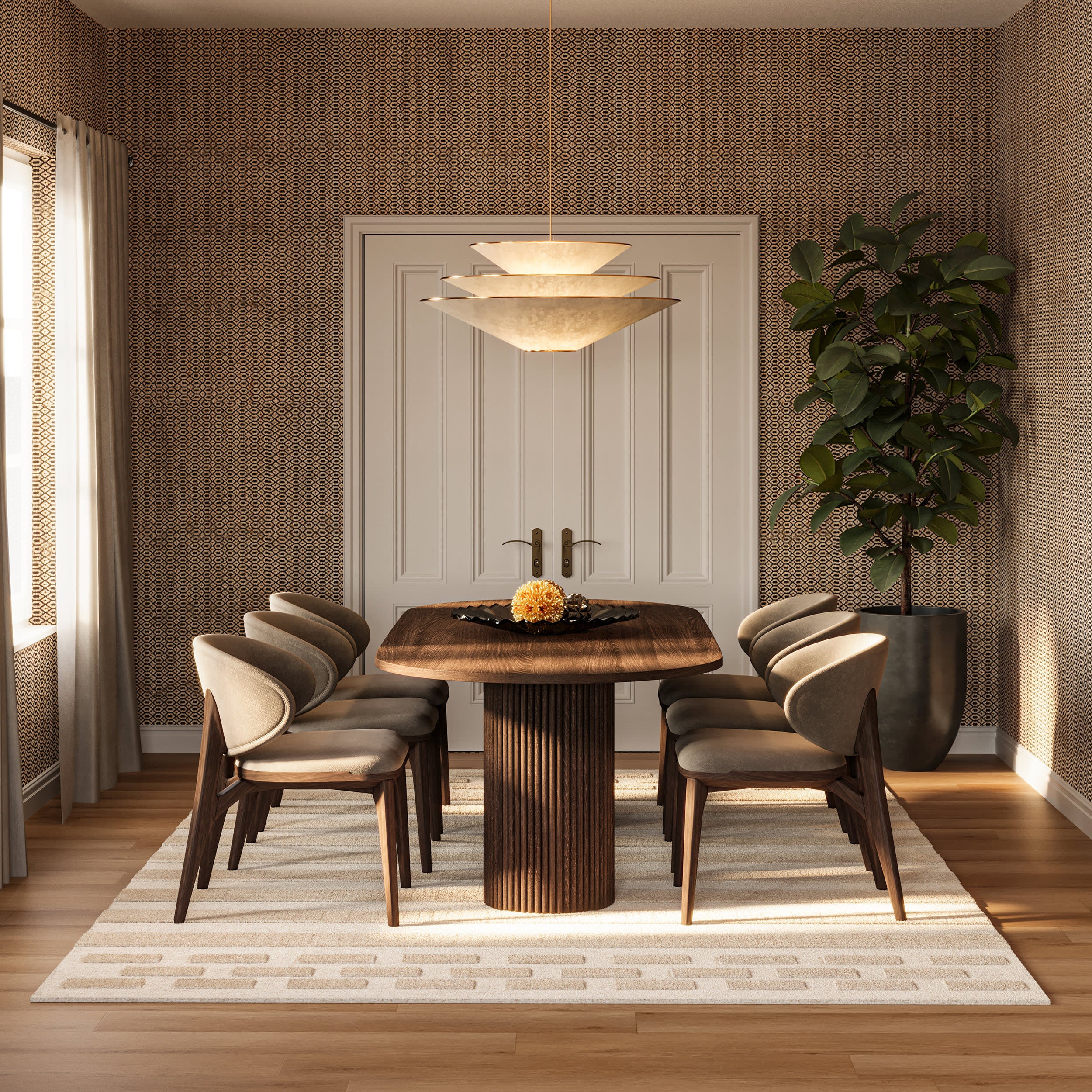 Hazel Bohemian Striped Wool Rug | Ivory - Image 2