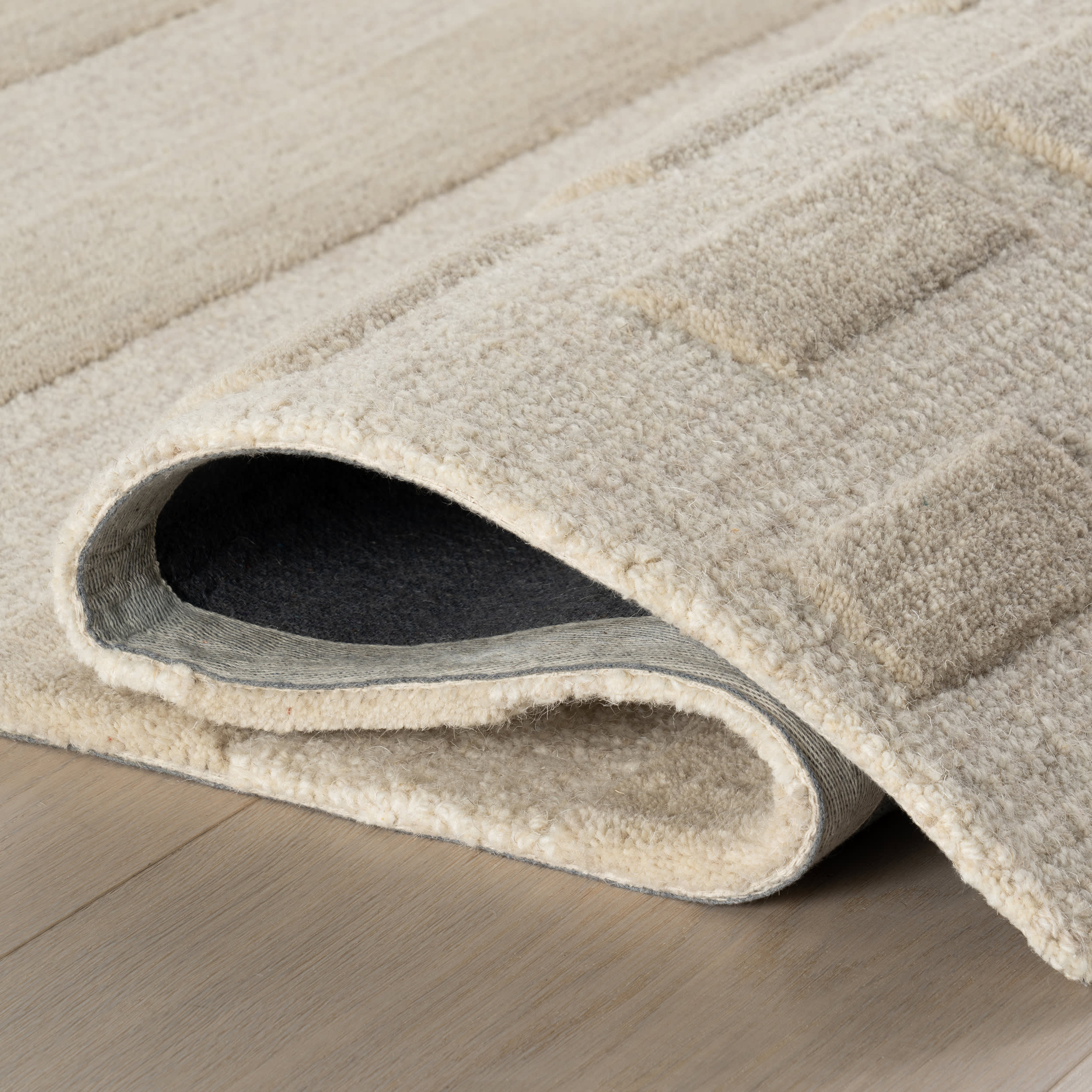 Hazel Bohemian Striped Wool Rug | Ivory - Image 8