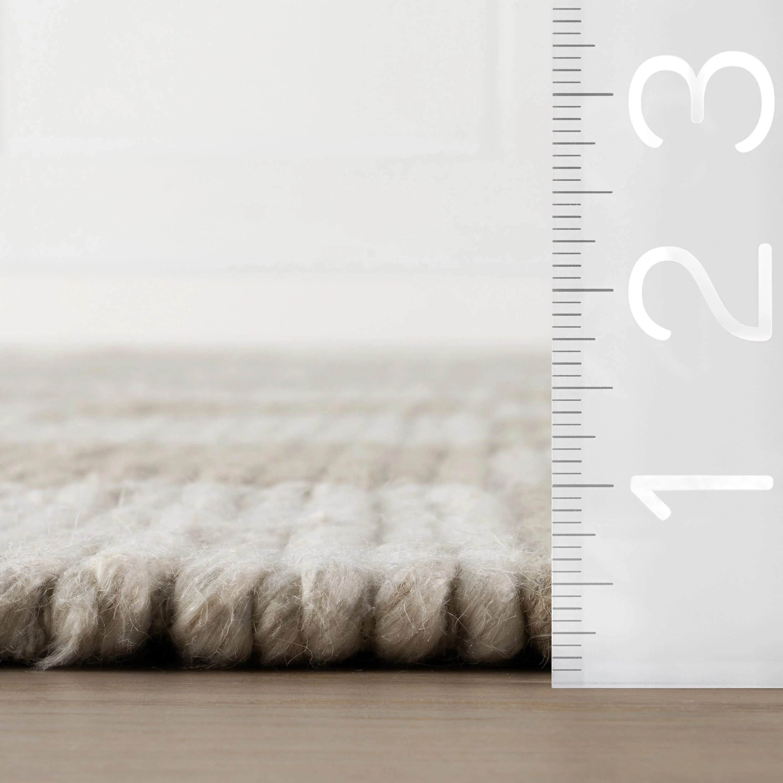 Hazina Modern Checkered Rug | Beige - Image 5