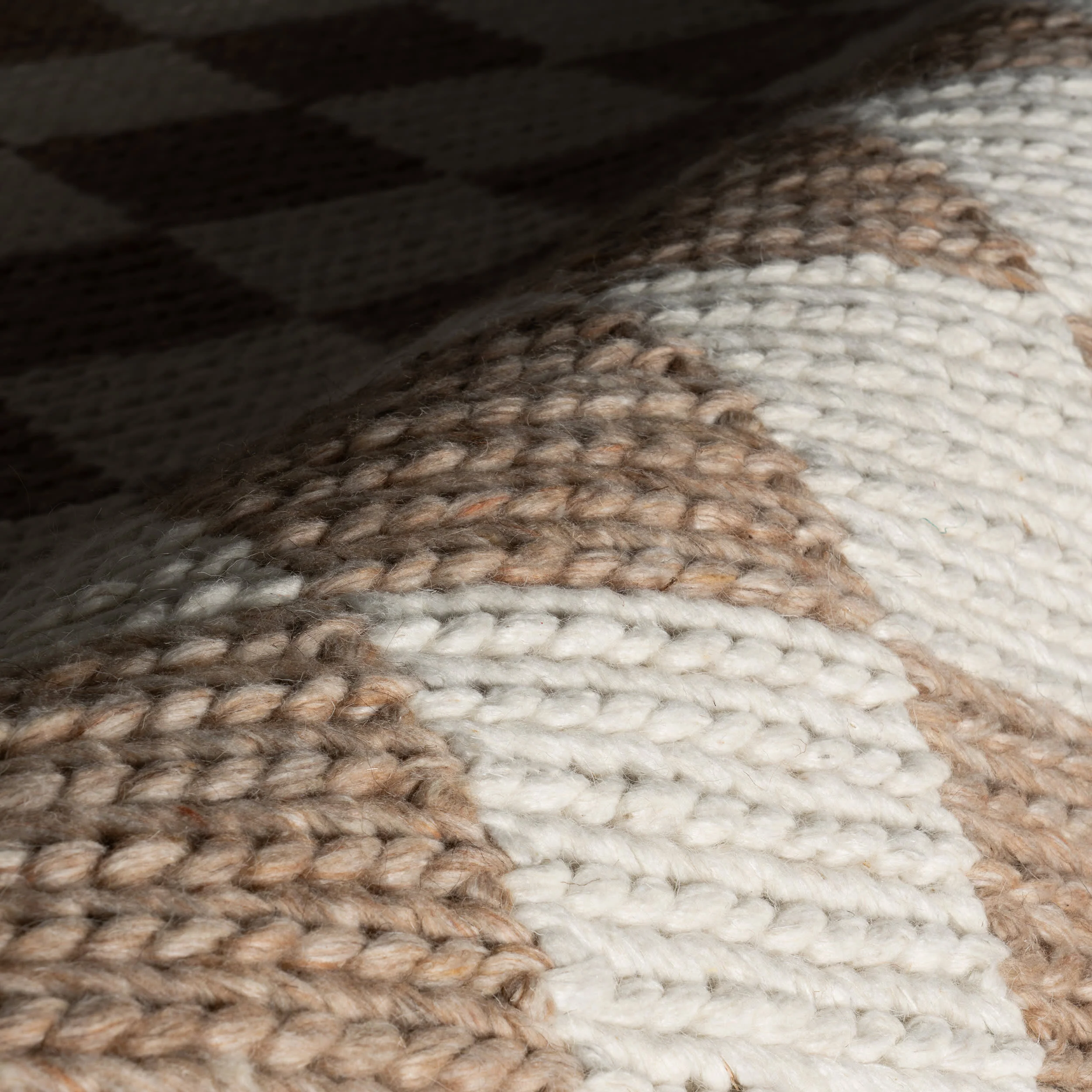 Hazina Modern Checkered Rug | Tan - Image 3