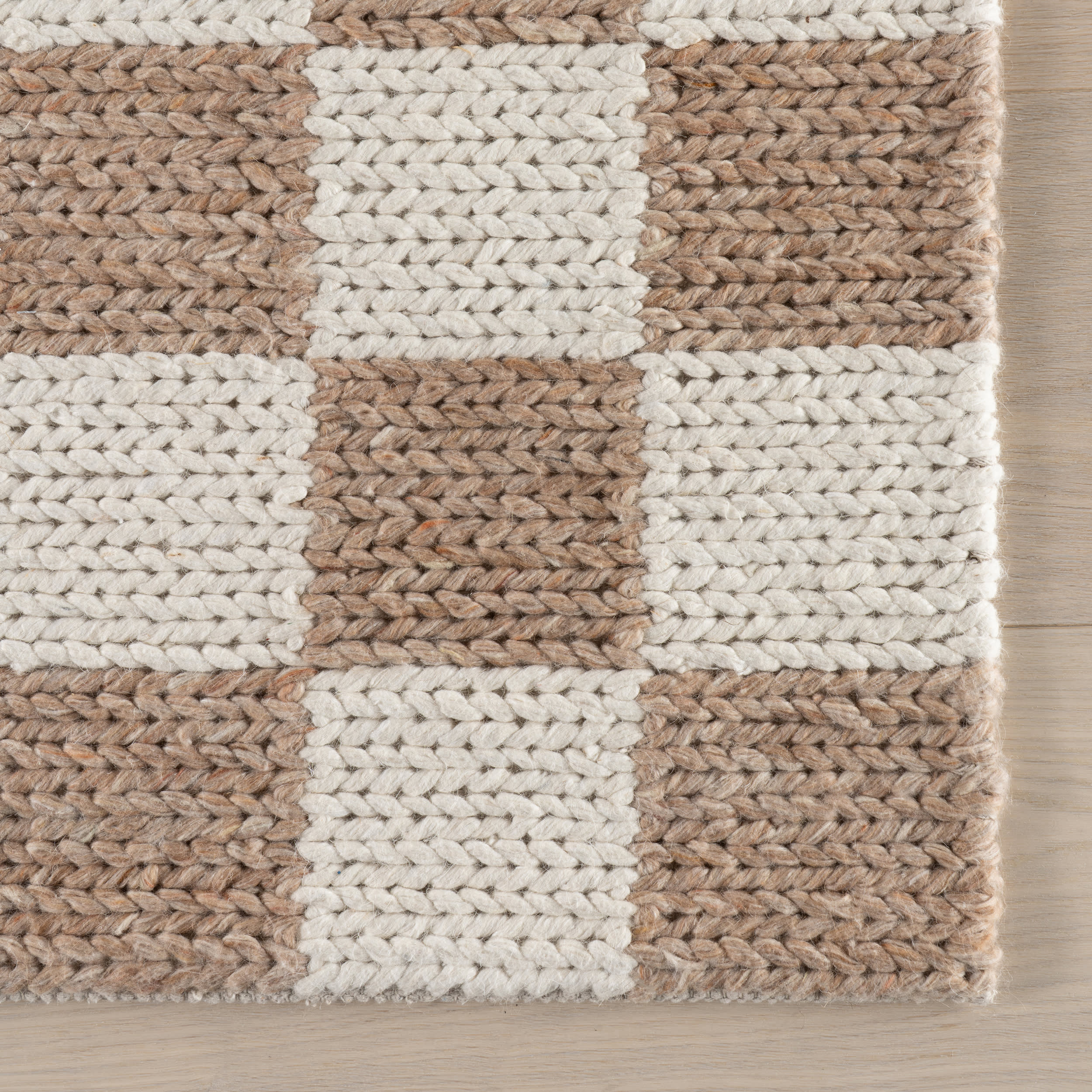 Hazina Modern Checkered Rug | Tan - Image 4
