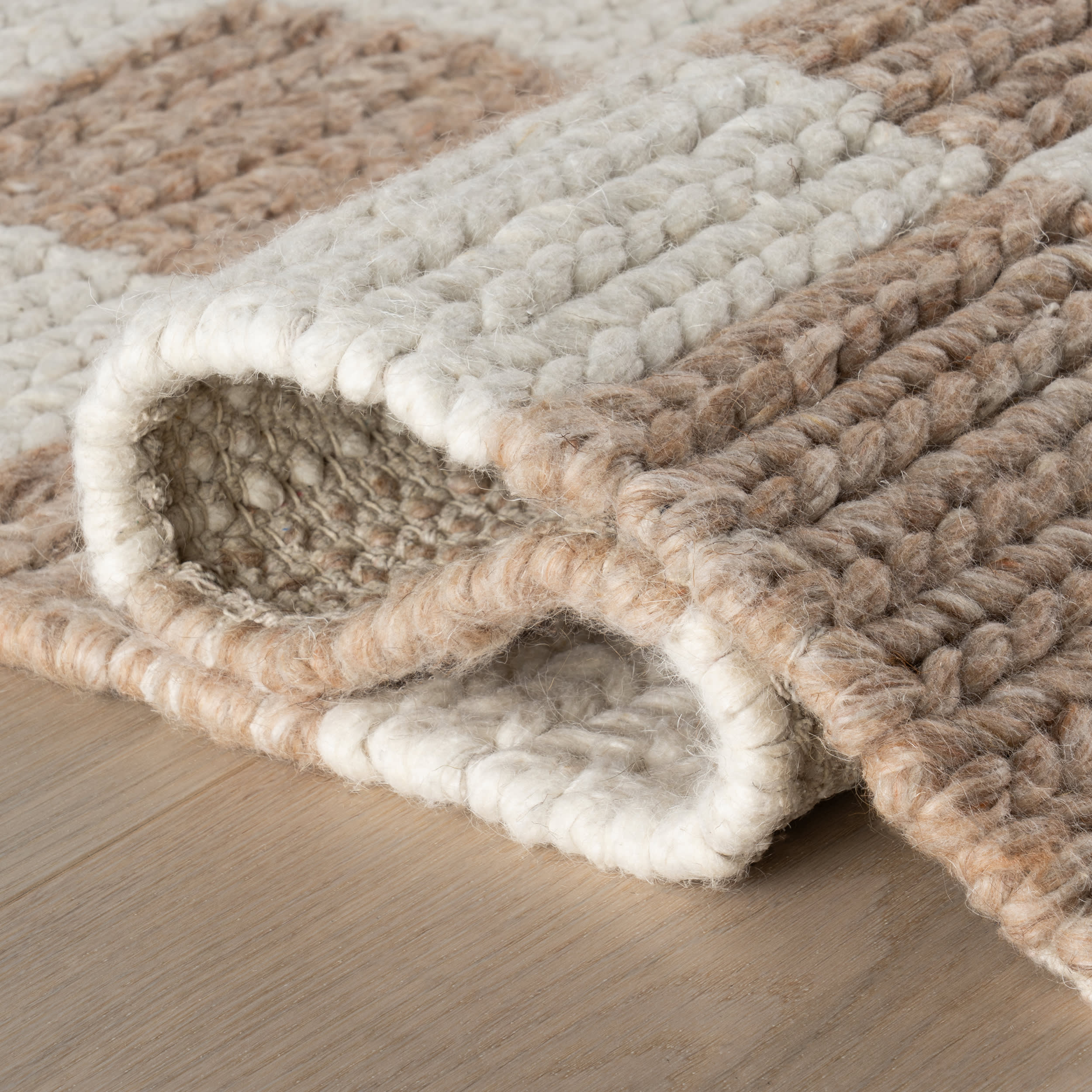 Hazina Modern Checkered Rug | Tan - Image 7