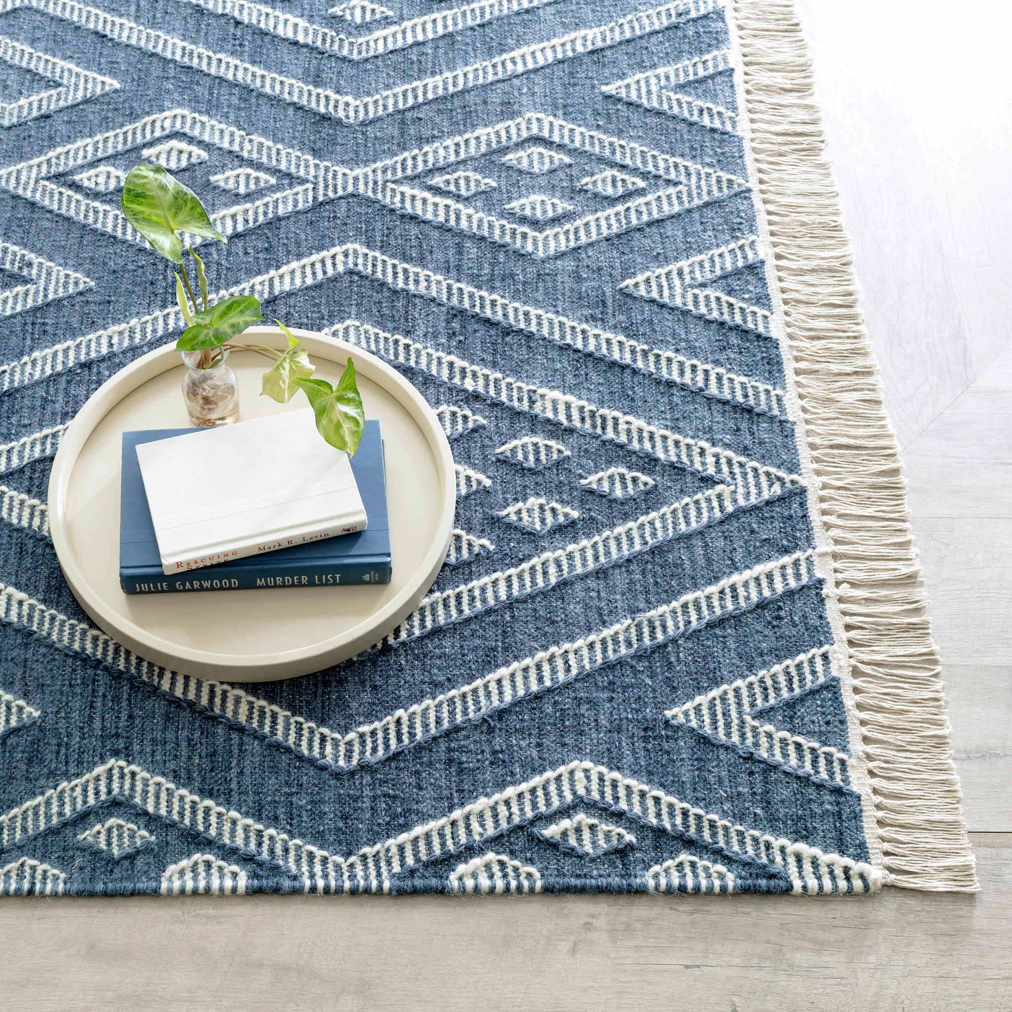 Healy Handwoven Wool Rug | Blue - Image 2