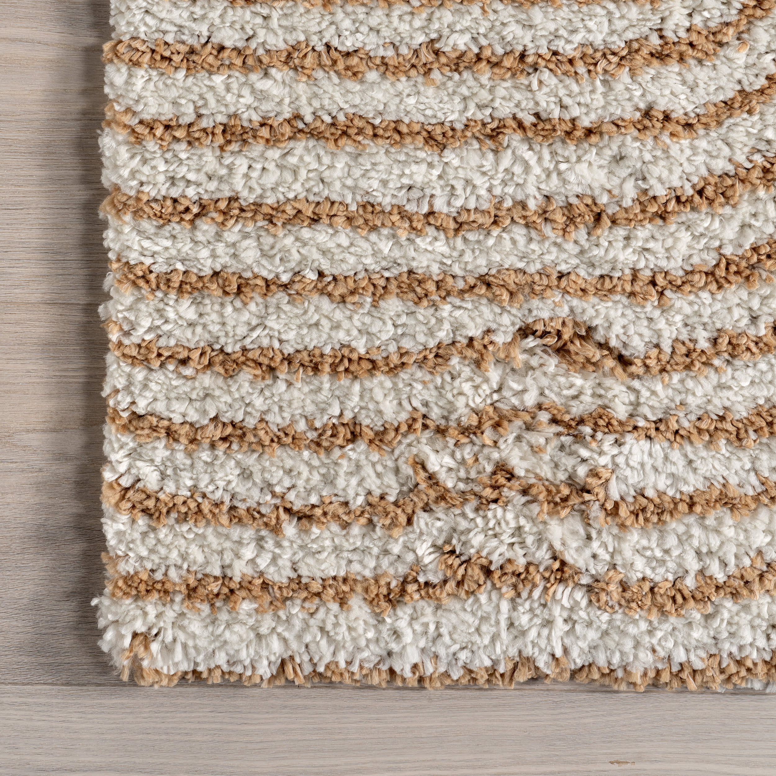 Hedda Retro Geometric Shag Rug | Beige - Image 3