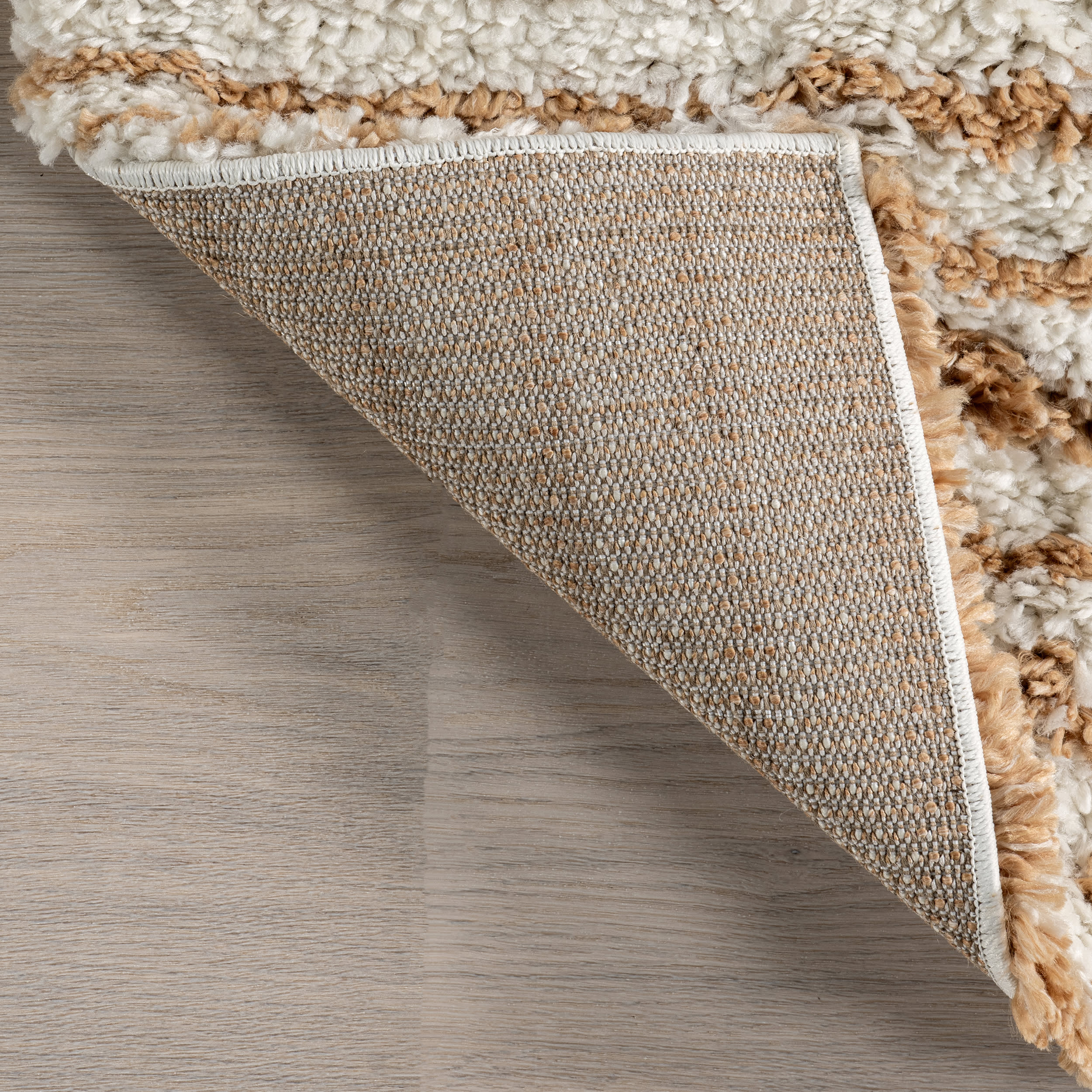 Hedda Retro Geometric Shag Rug | Beige - Image 6