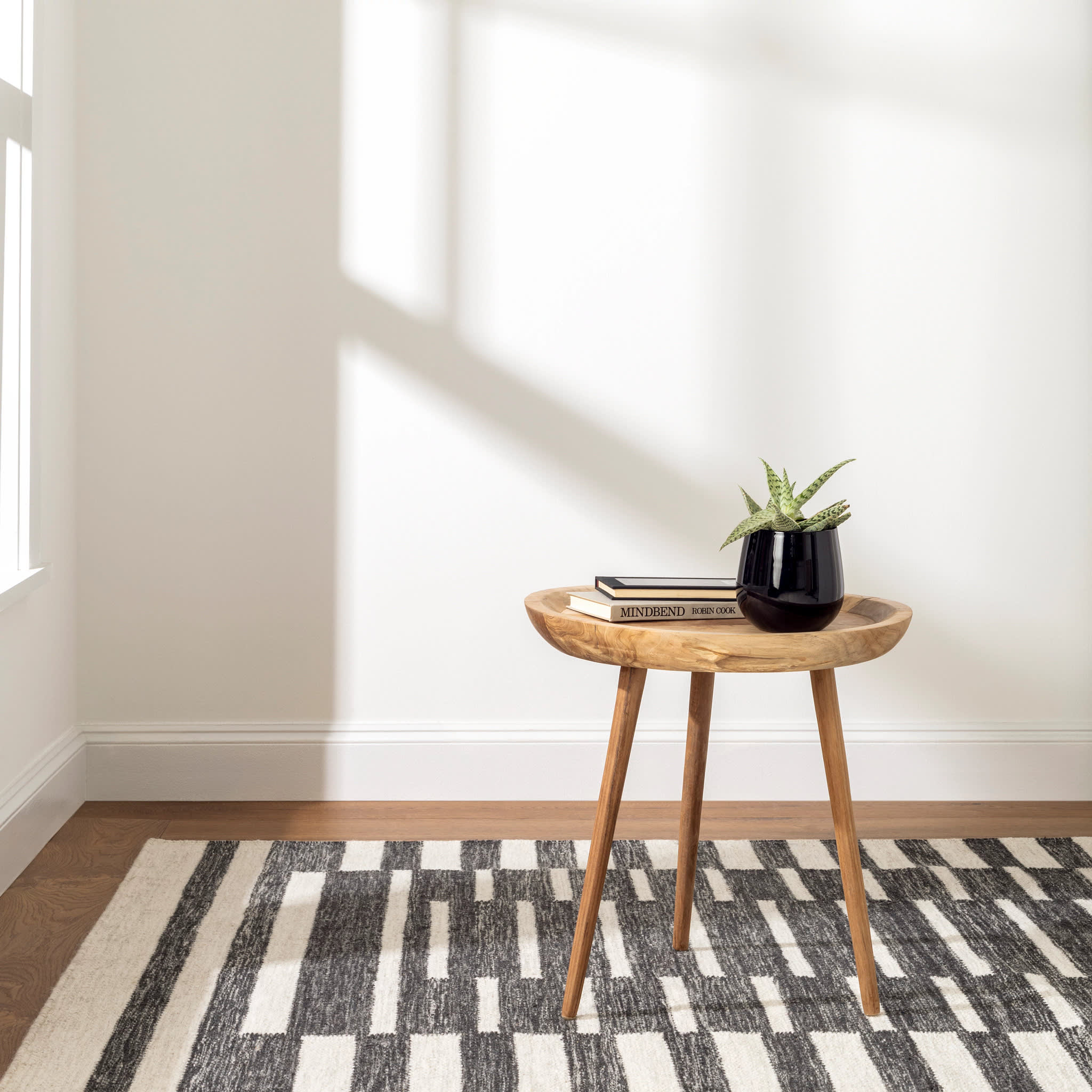 Heights Handwoven Wool Rug | Charcoal - Image 6