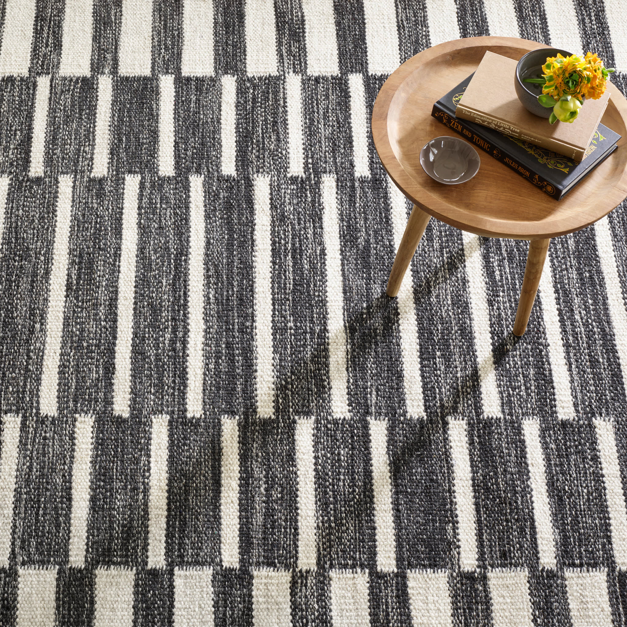 Heights Handwoven Wool Rug | Charcoal - Image 8