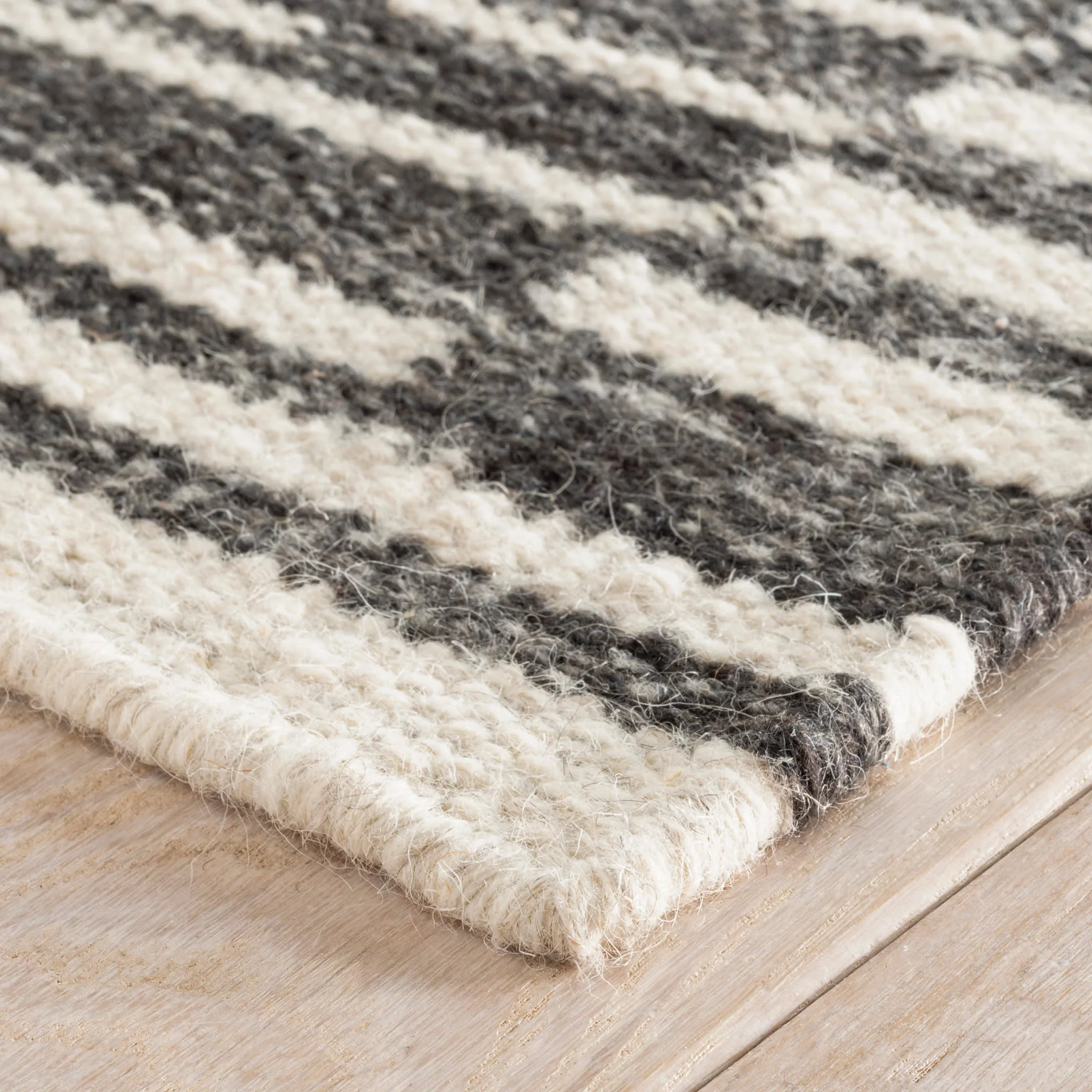 Heights Handwoven Wool Rug | Charcoal - Image 9