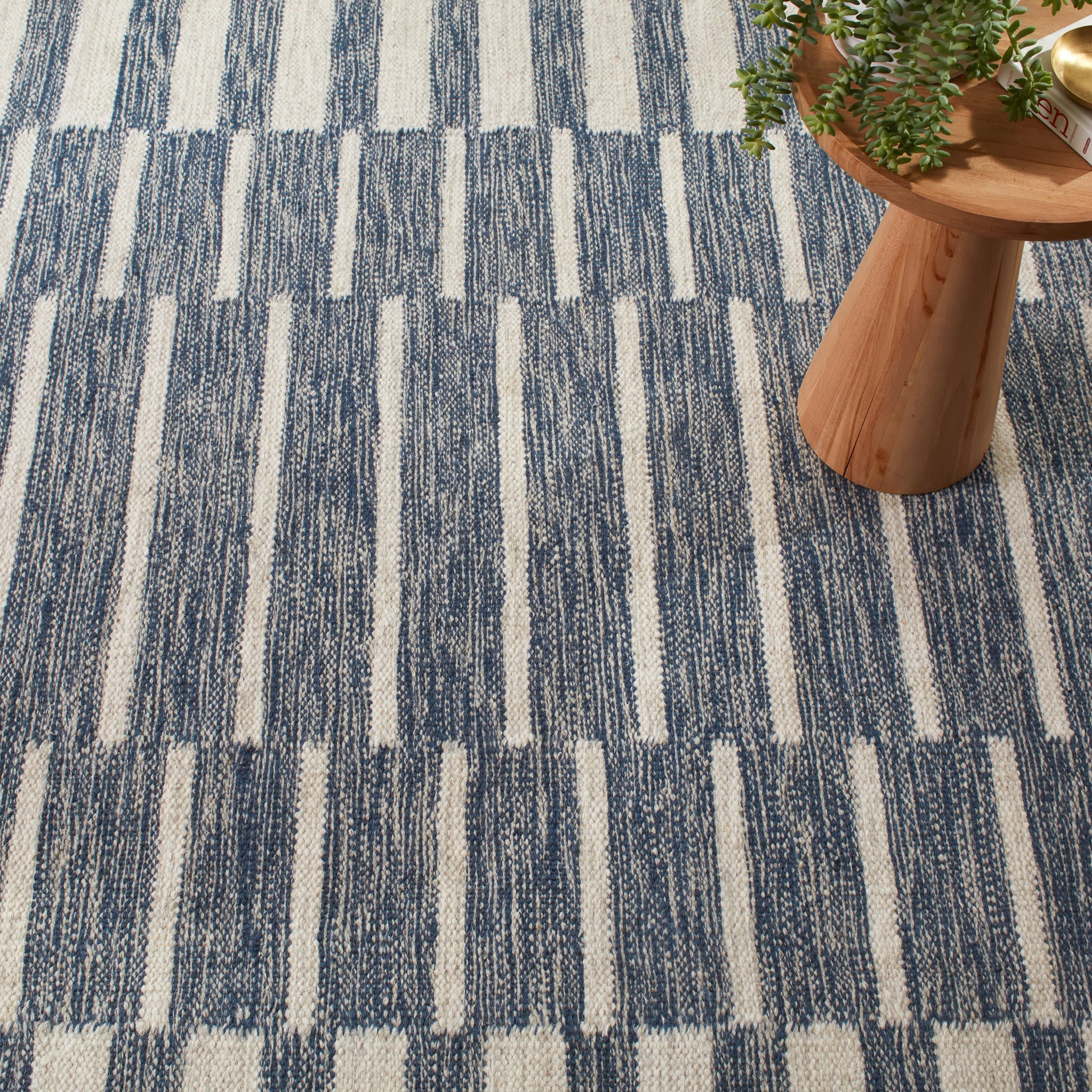Heights Handwoven Wool Rug | Denim - Image 3