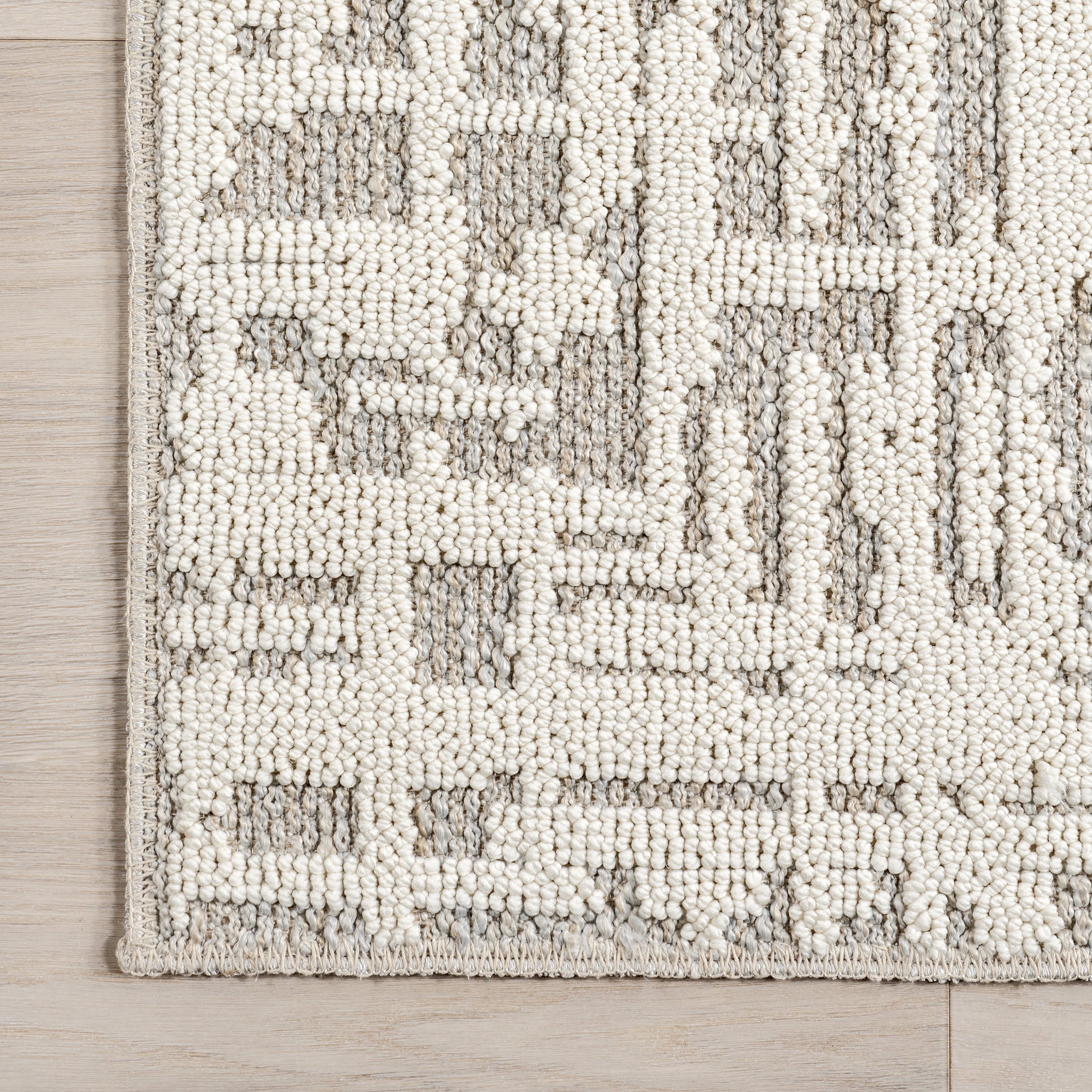 Helga Abstract Washable Rug | Light Grey - Image 3