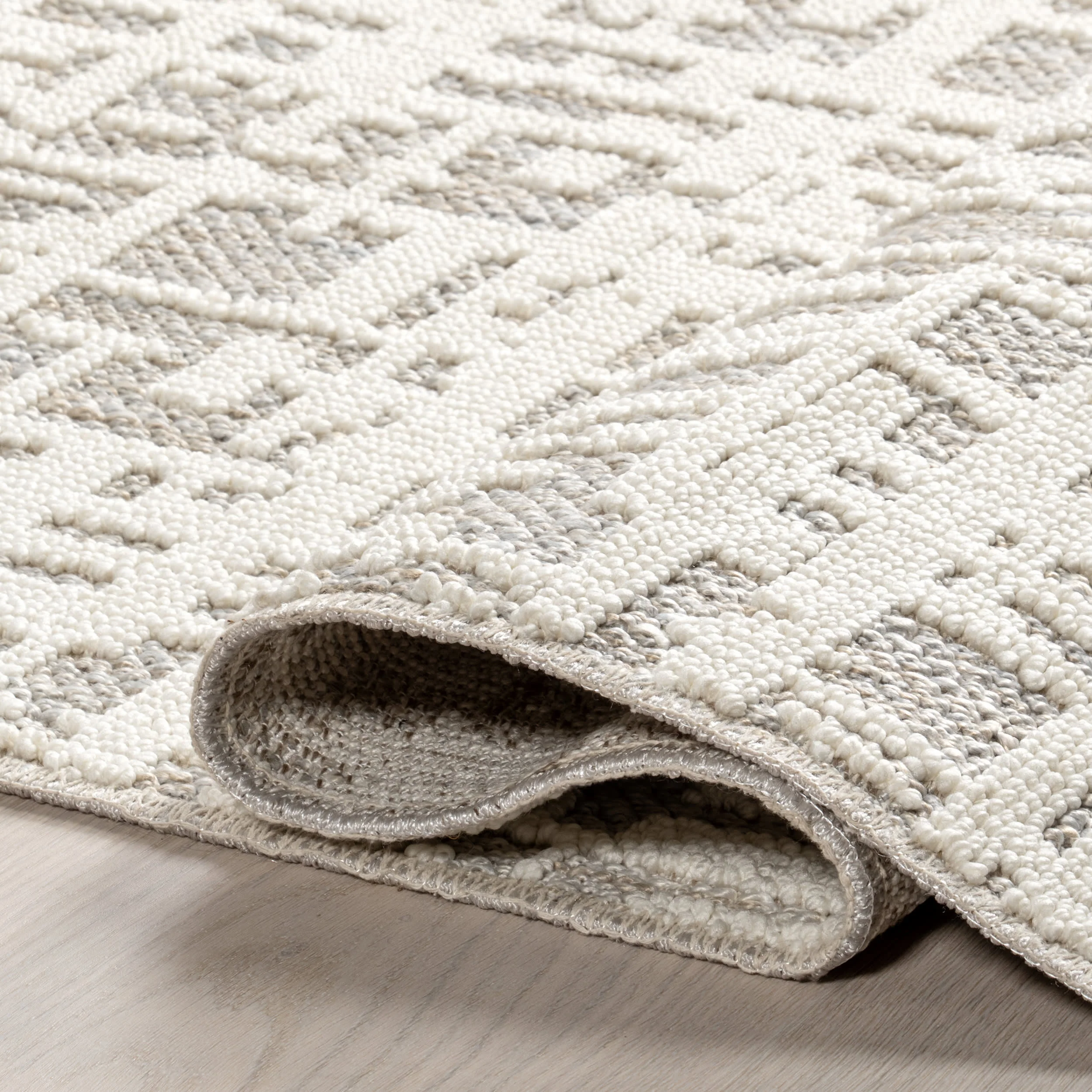 Helga Abstract Washable Rug | Light Grey - Image 8