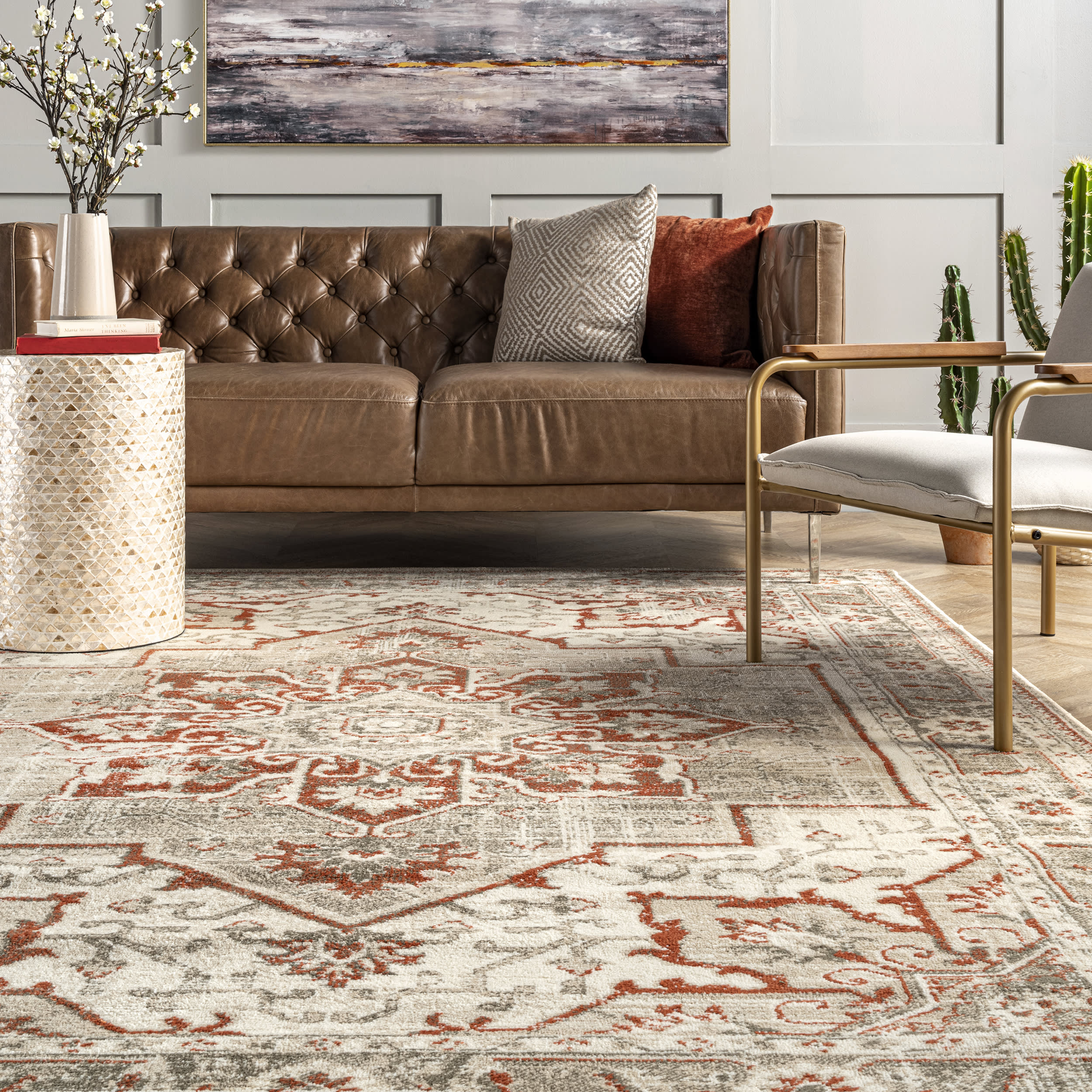Helios Medallion Rug | Beige - Image 4