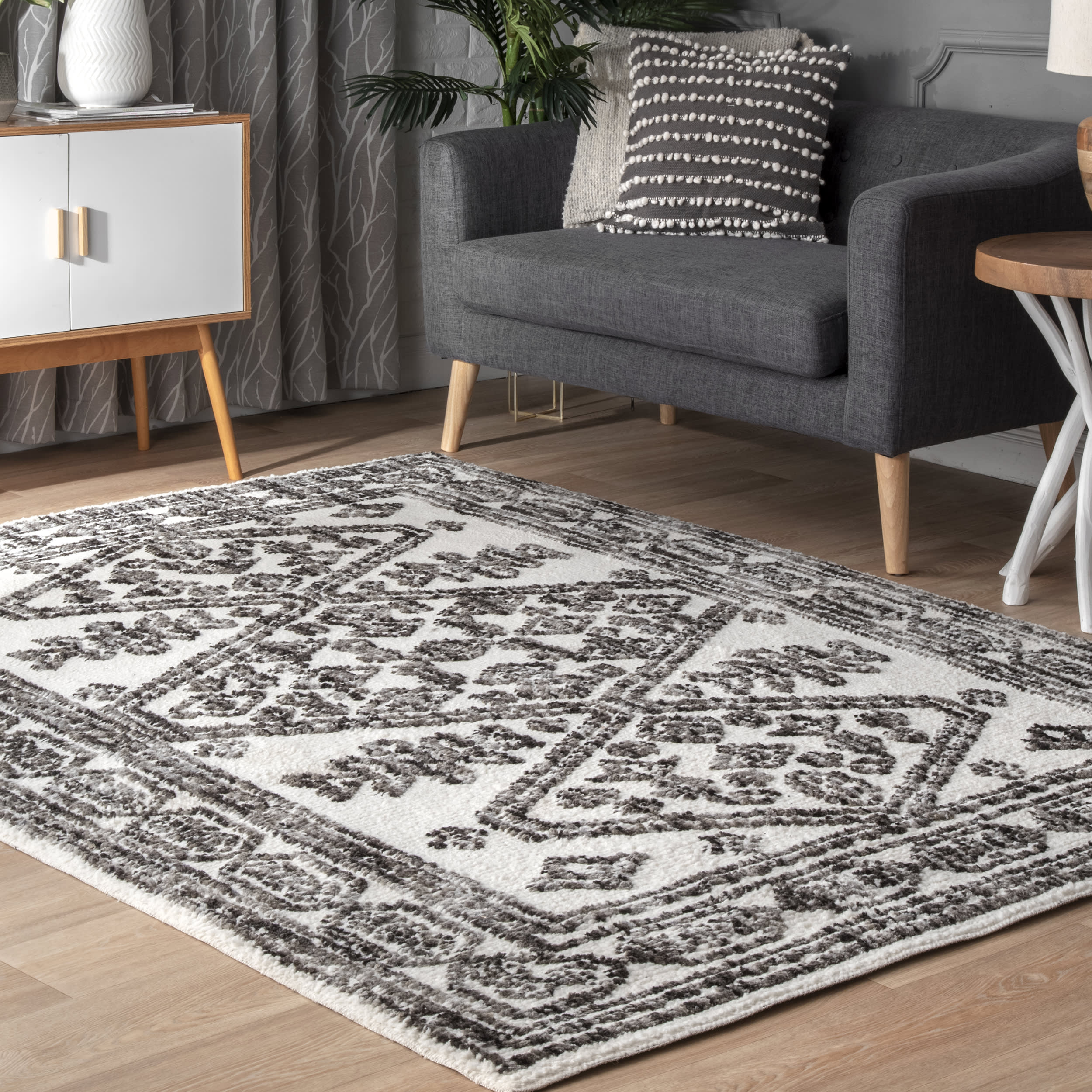 Helix Medallion Rug | Grey - Image 2