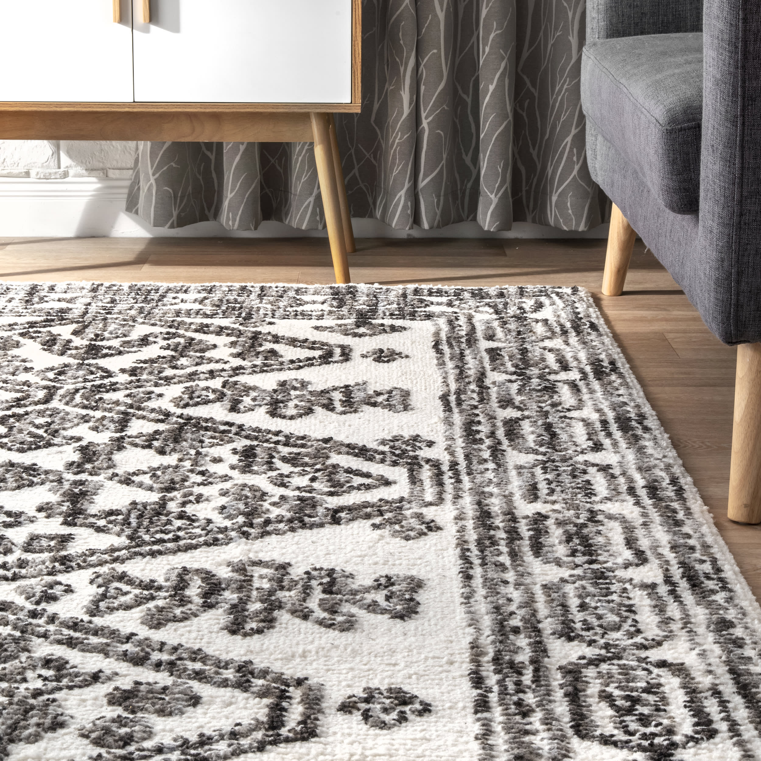 Helix Medallion Rug | Grey - Image 4
