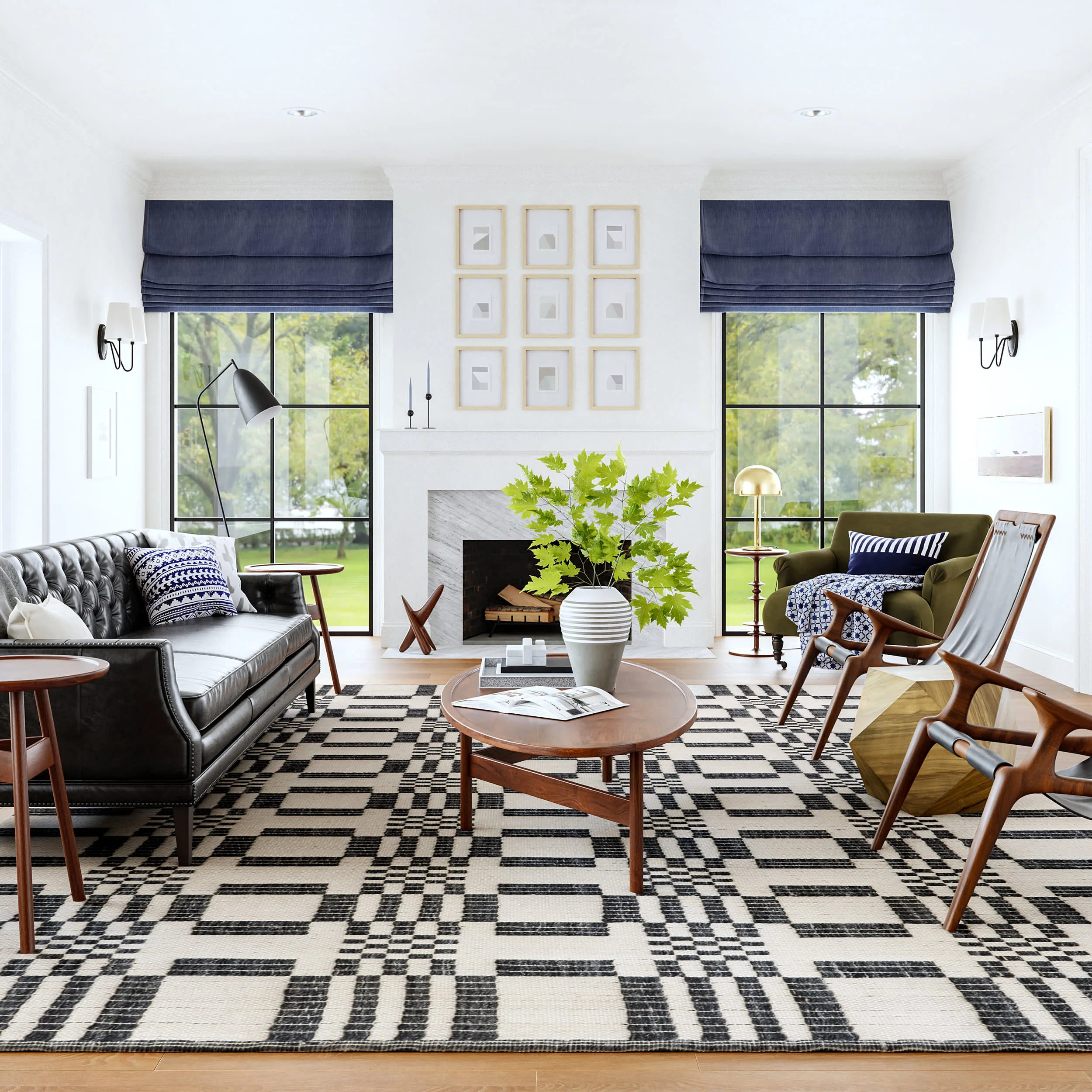 Hendo Geometric Rug | Grey - Image 2