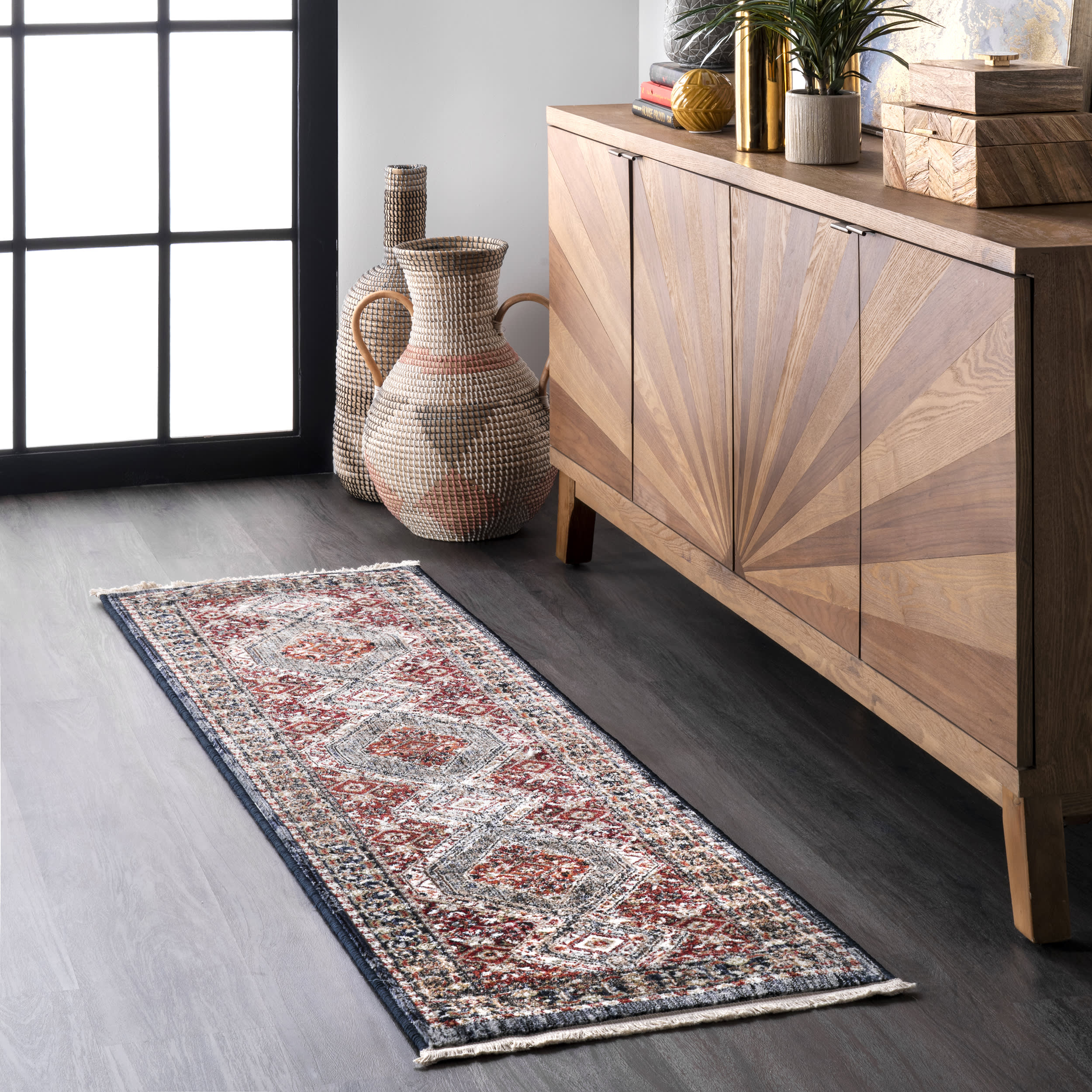 Herati Helix Fringe Rug | Multicolor - Image 2