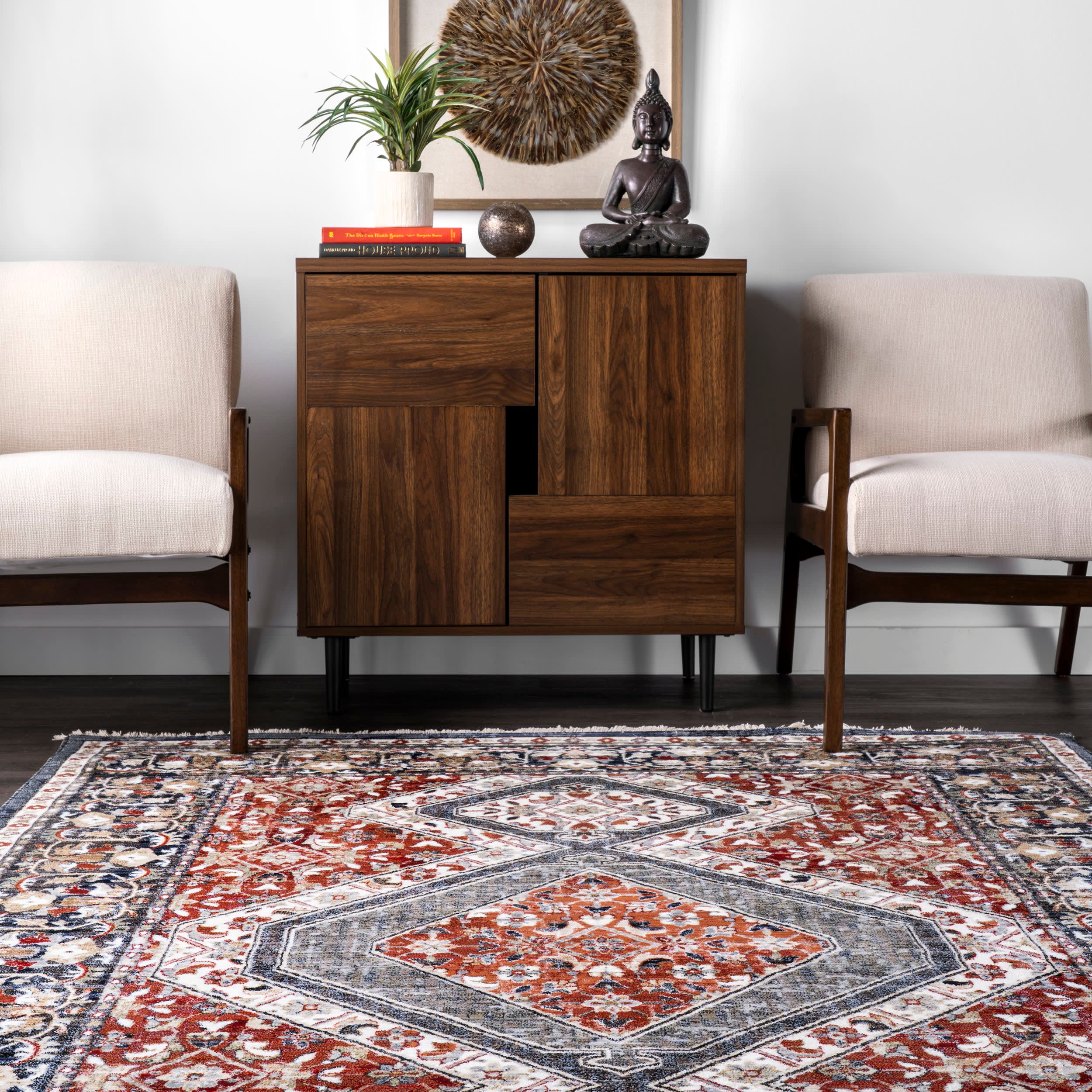 Herati Helix Fringe Rug | Multicolor - Image 4