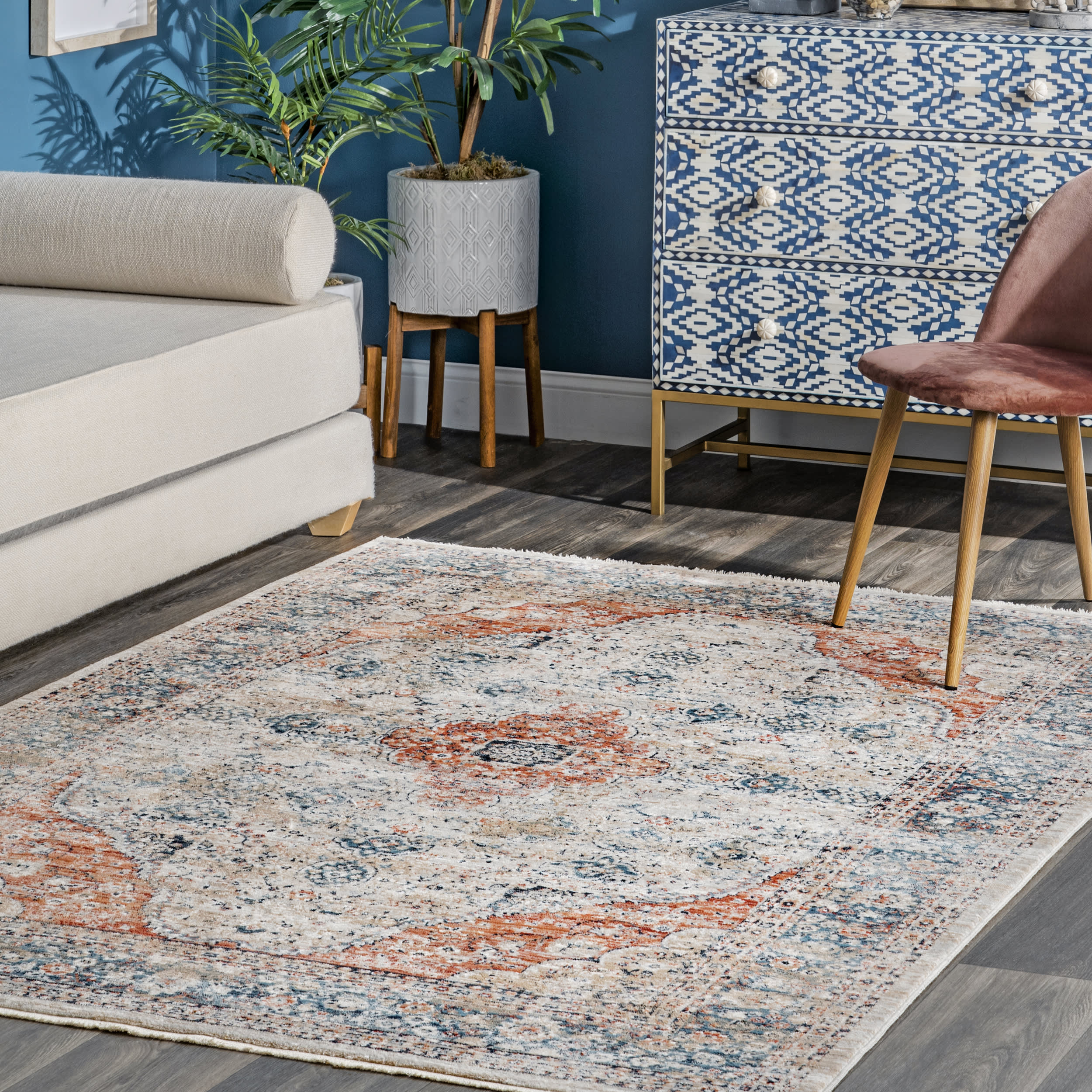 Herati Medallion Rug | Beige - Image 2