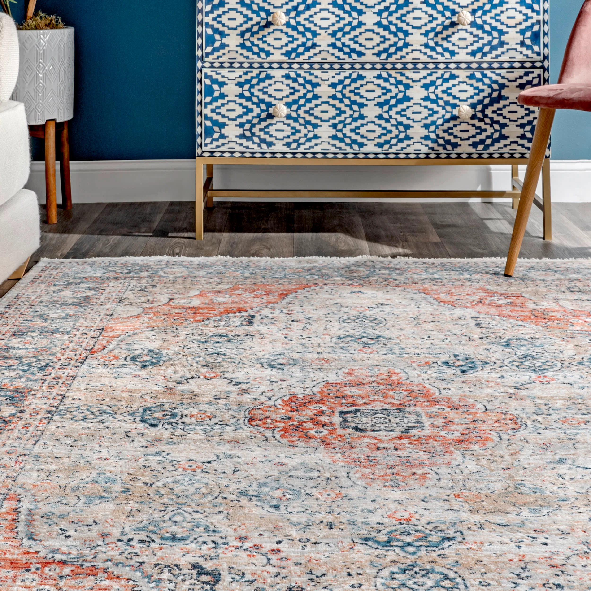 Herati Medallion Rug | Beige - Image 4